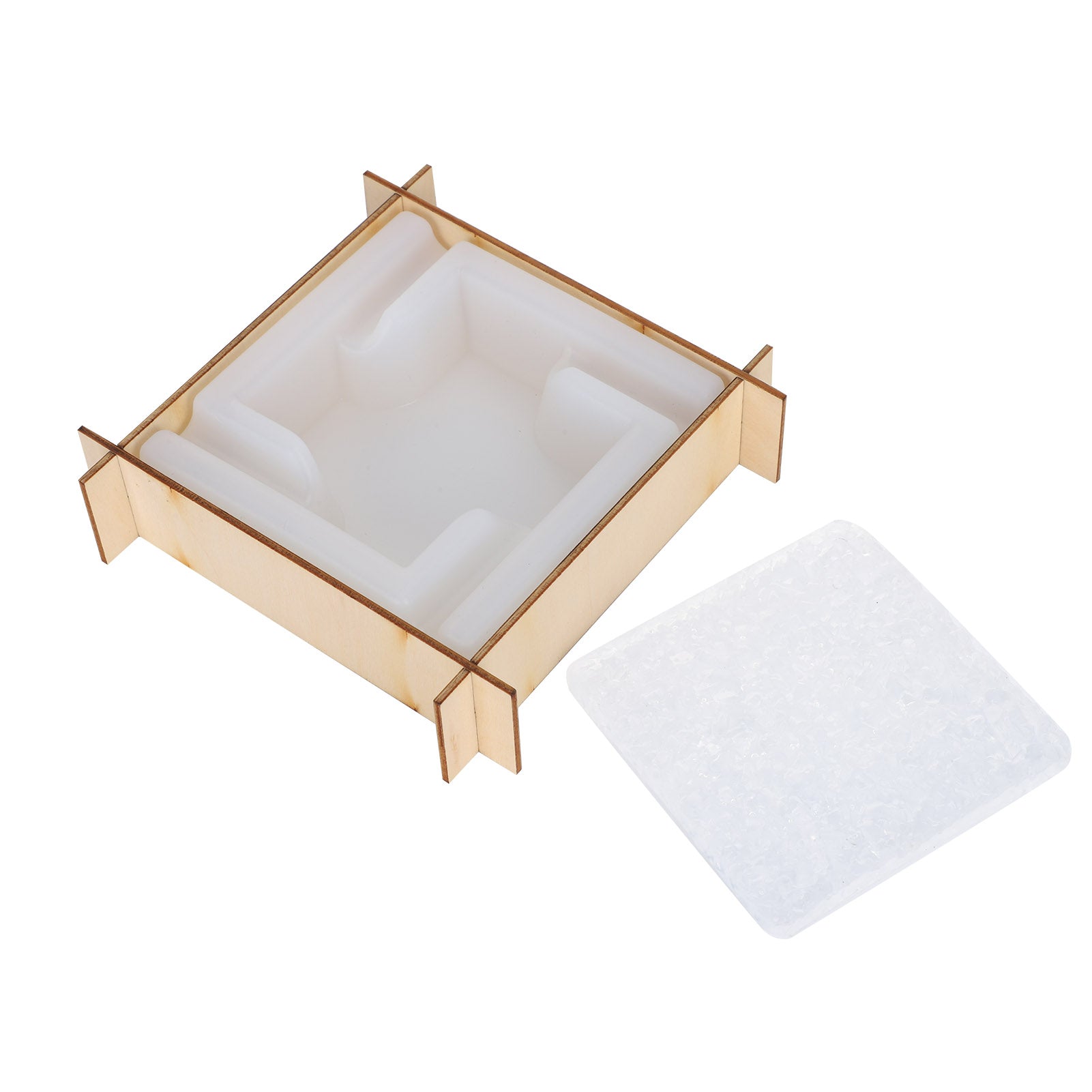 1 Set Ashtray Mold DIY Crystal Epoxy Mould Mirror Surface Silicone Storage Box Base L