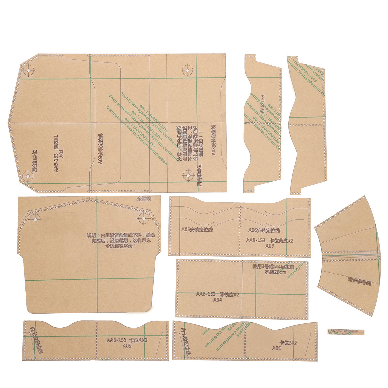 Long Wallet Acrylic Template Clear Purse Making Stencil DIY Pattern Leathercraft Tool