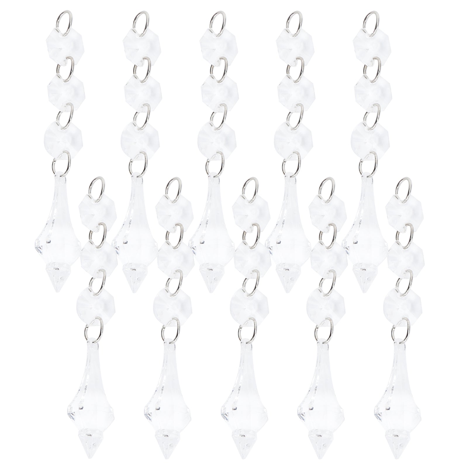 10Pcs Crystal Pendant Tapered Acrylic Material Irregular Beaded Ornament DIY Lamp DecorationTransparent