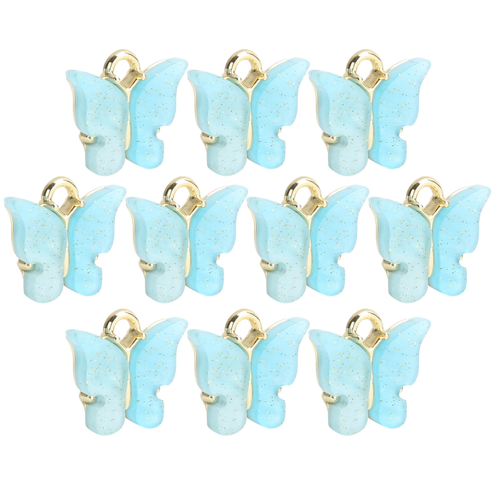 10pcs Butterfly Shape Pendant Jewelry Necklace Bracelet Earring Crafts Making AccessoryBlue