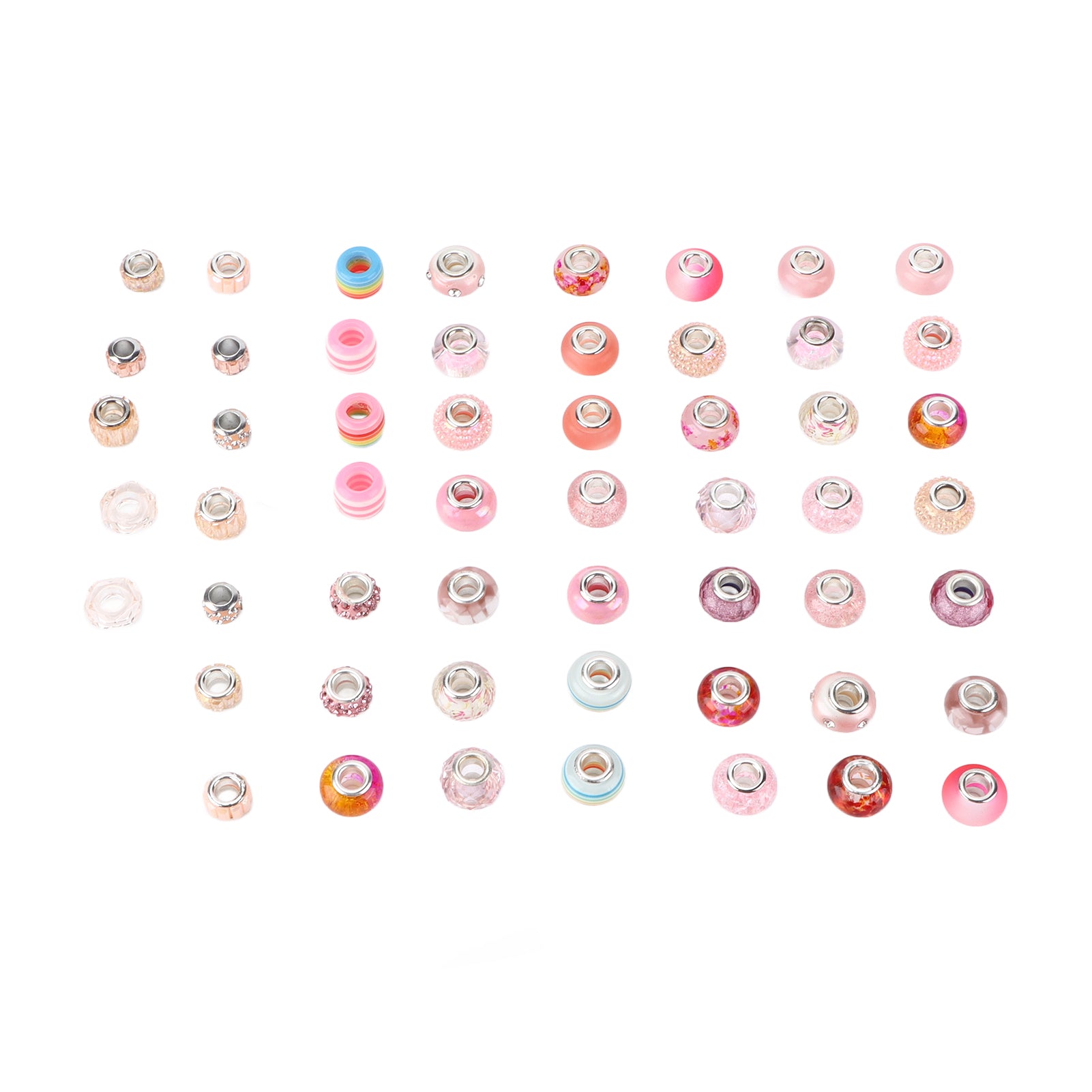 54Pcs Big Hole Beads 5mm Diameter Exquisite Appearance Multiple Styles DIY Bead AccessoriesType A