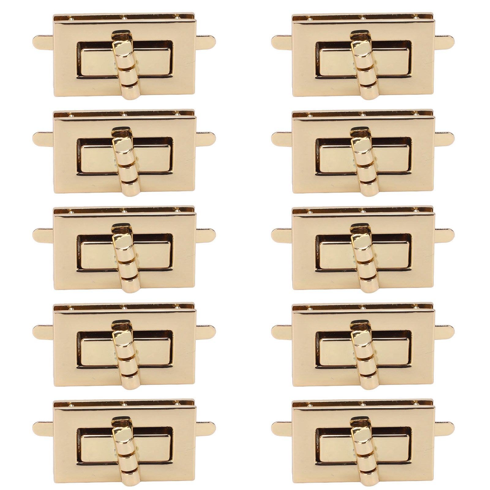 10 Sets/Pack Turn Lock Clasp Replacement Classic Design Rectangle Twist Lock Fasteners for Luggage Bags