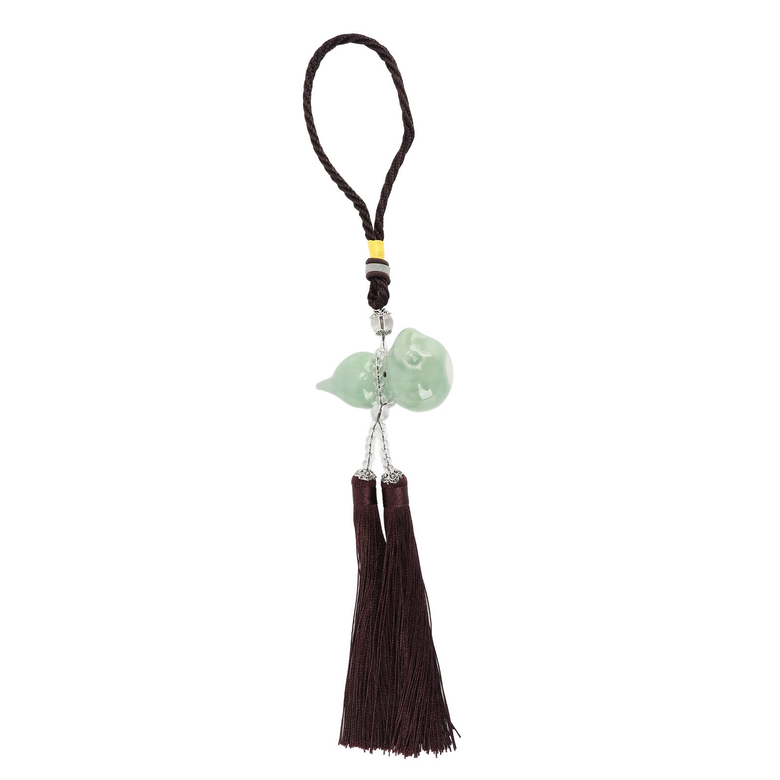 Gourd Key Chain Porcelain Beads DIY Attractive Decorative Light Weight Tassel Design Cute Hanging Pendant for Backpack SY GL 010