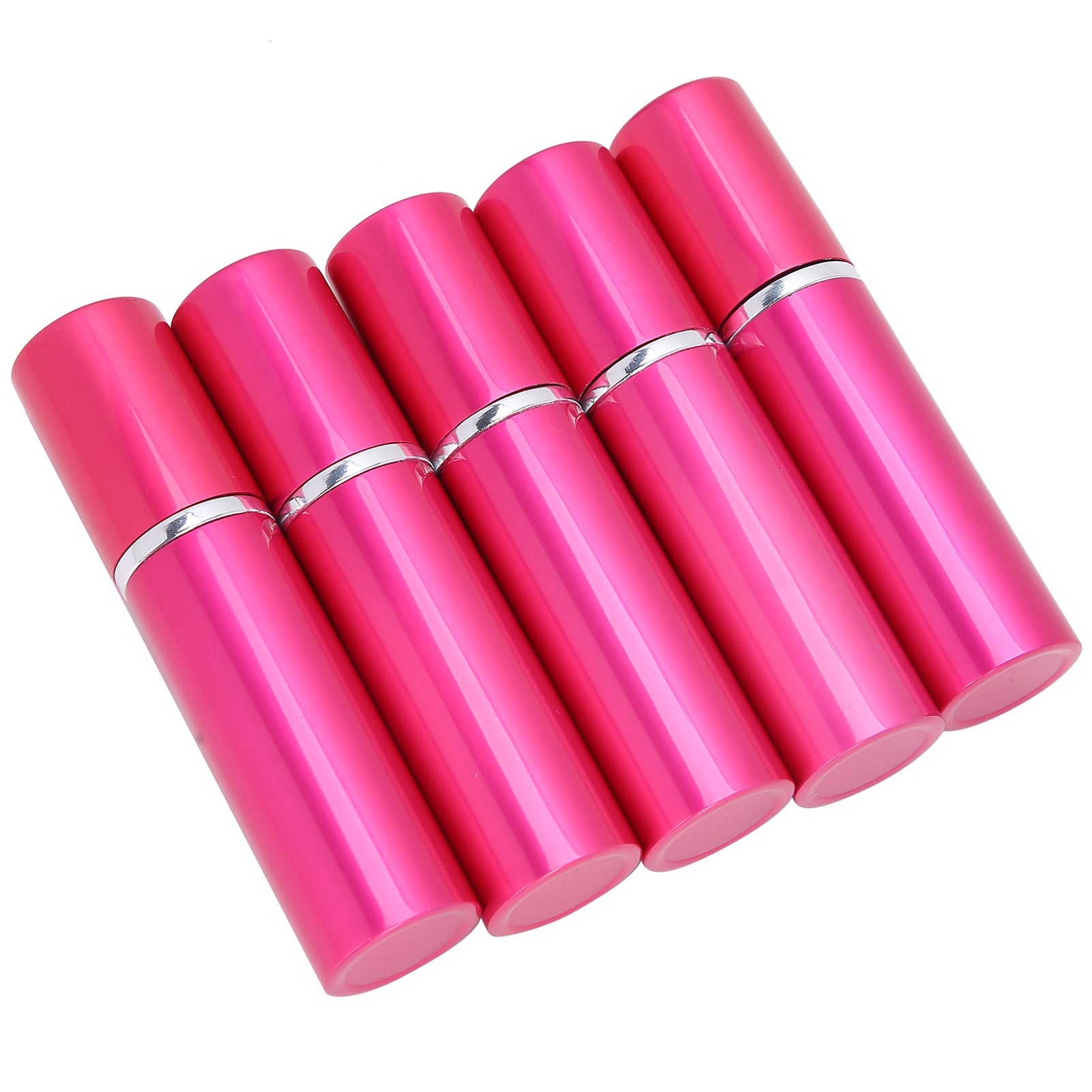 Aluminum Refillable Perfume Spray Bottle Portable Empty Perfume Atomizer 10ml x 5pcsRose Red