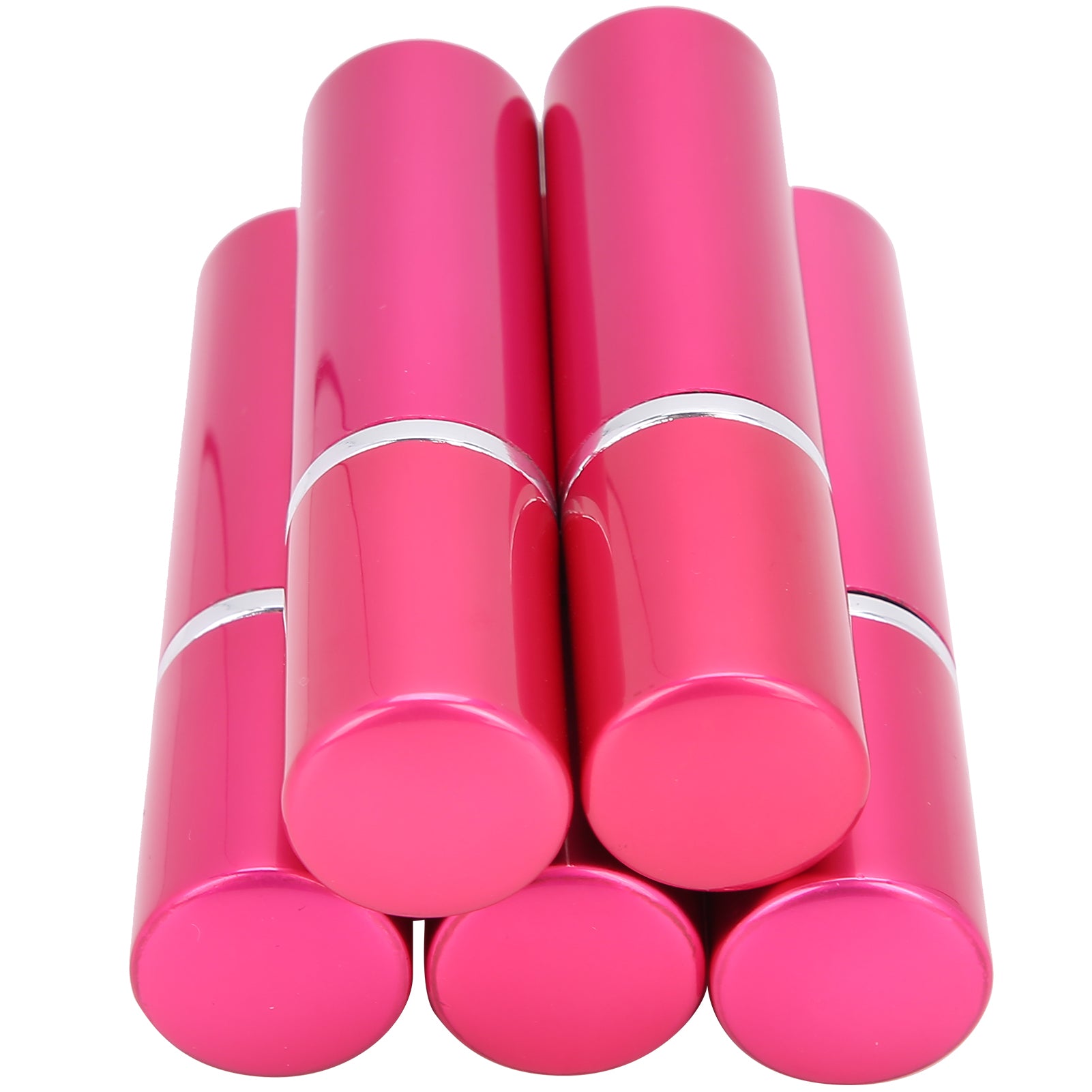 Aluminum Refillable Perfume Spray Bottle Portable Empty Perfume Atomizer 10ml x 5pcsRose Red