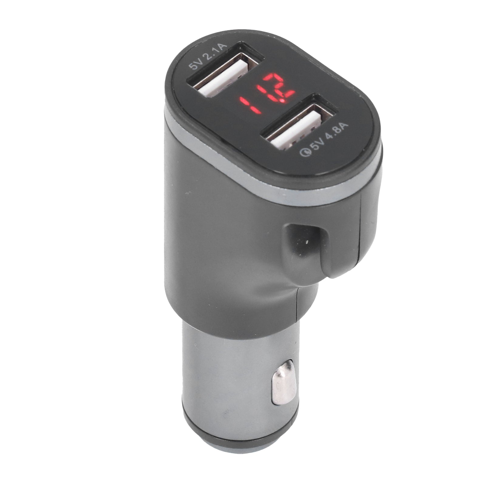 Car Charger Dual USB Port 5V Digital Display 4.8A with Safety Hammer Cutter Function for Phone Tablets