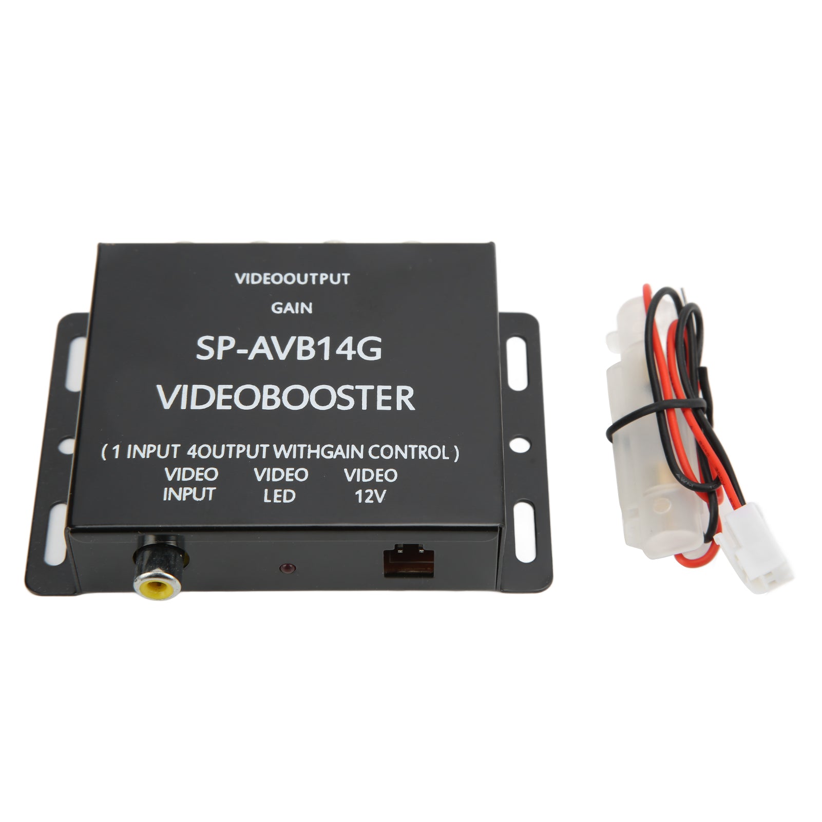 1 to 4 Video Signal Splitter Car DVD LCD TV Signals Booster Amplifier for Multi Display Screen 12V