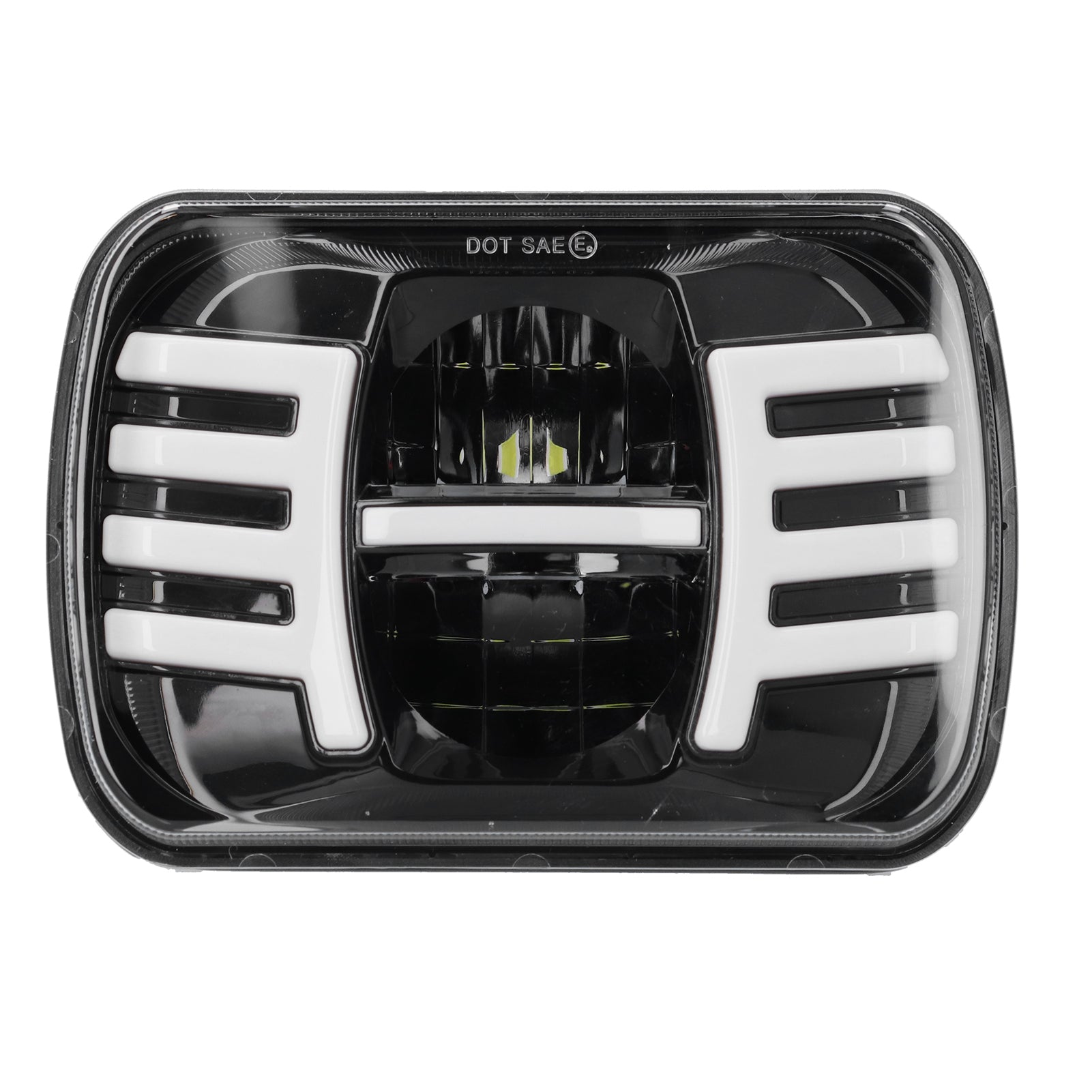 7in Square Headlight Turn Signal Halo DRL with H4 to 3pin Cable Fit for Jeep Wrangler YJ/Cherokee XJ/Comanche MJ