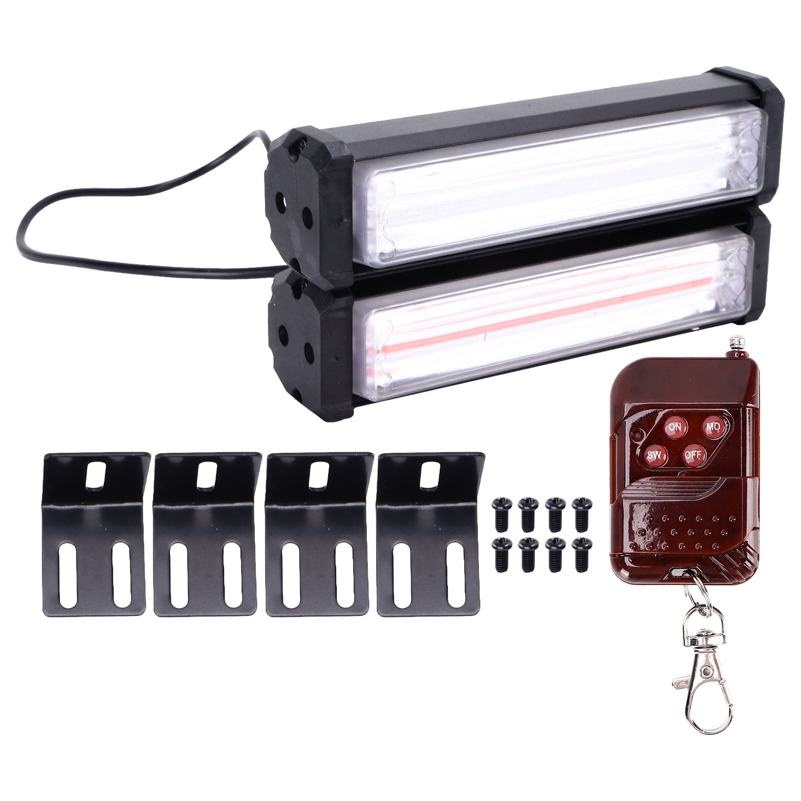 1 Pair Red Blue Emergency Strobe Lights LED Flash Police Lights DC 12V‑24V for Motorcycles Cars UTVs ATVs Trucks