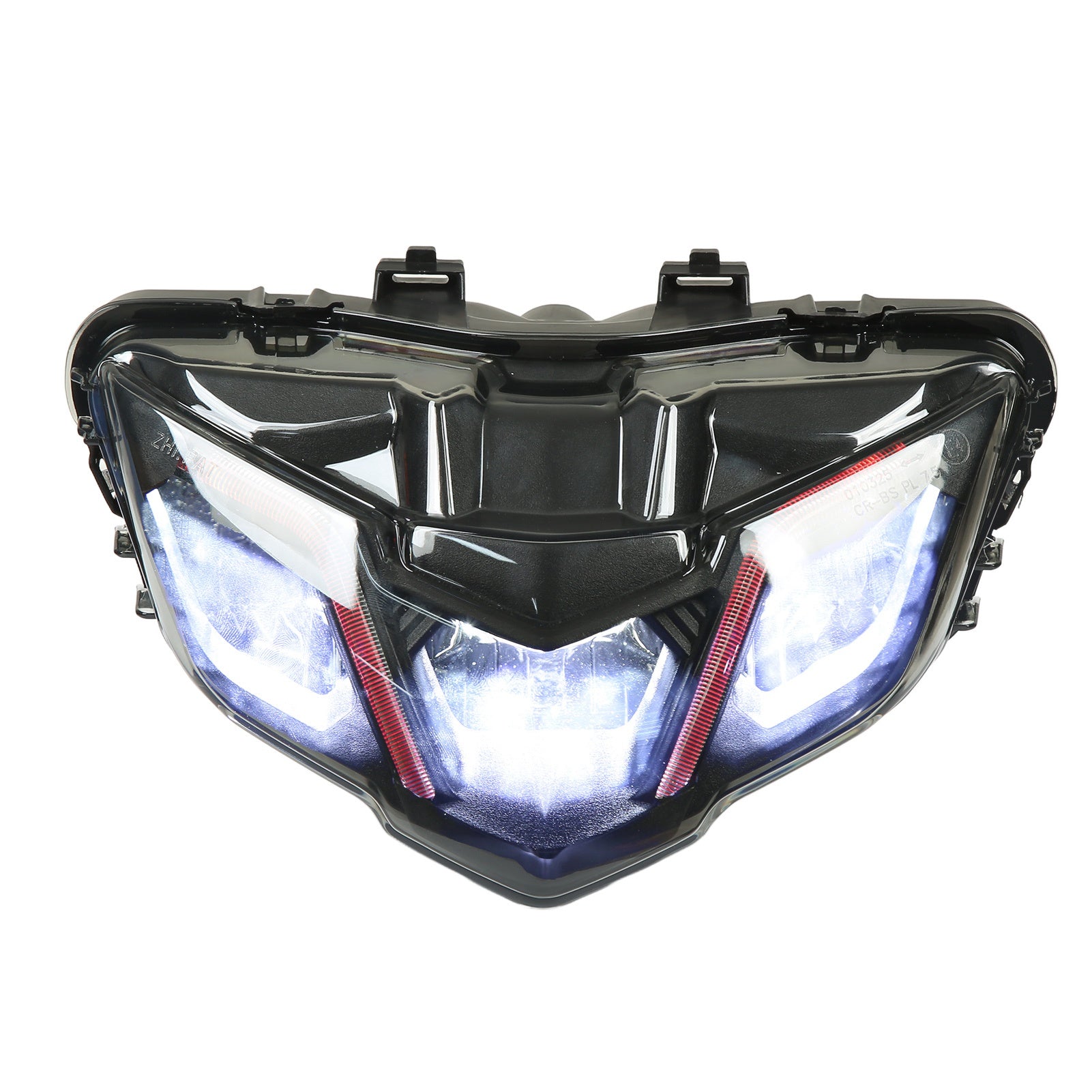 9‑30V Motorcycle LED Headlight Red White Light Waterproof Replacement for Y15ZR V2 2019‑2021
