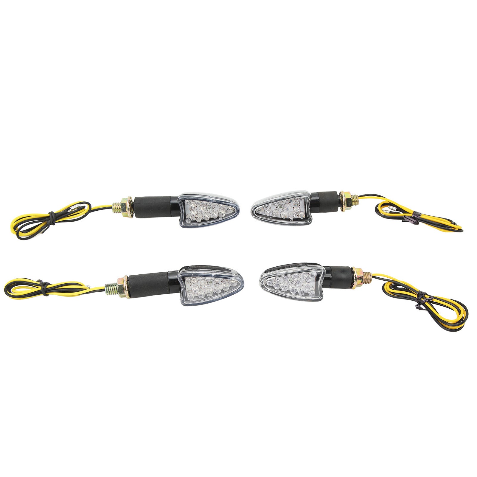 4 Pcs Motorcycle Turn Signal Lamp 10mm Mounting Hole Turning Indicator Light Blinker Replacement for Suzuki Black Transparent Shell