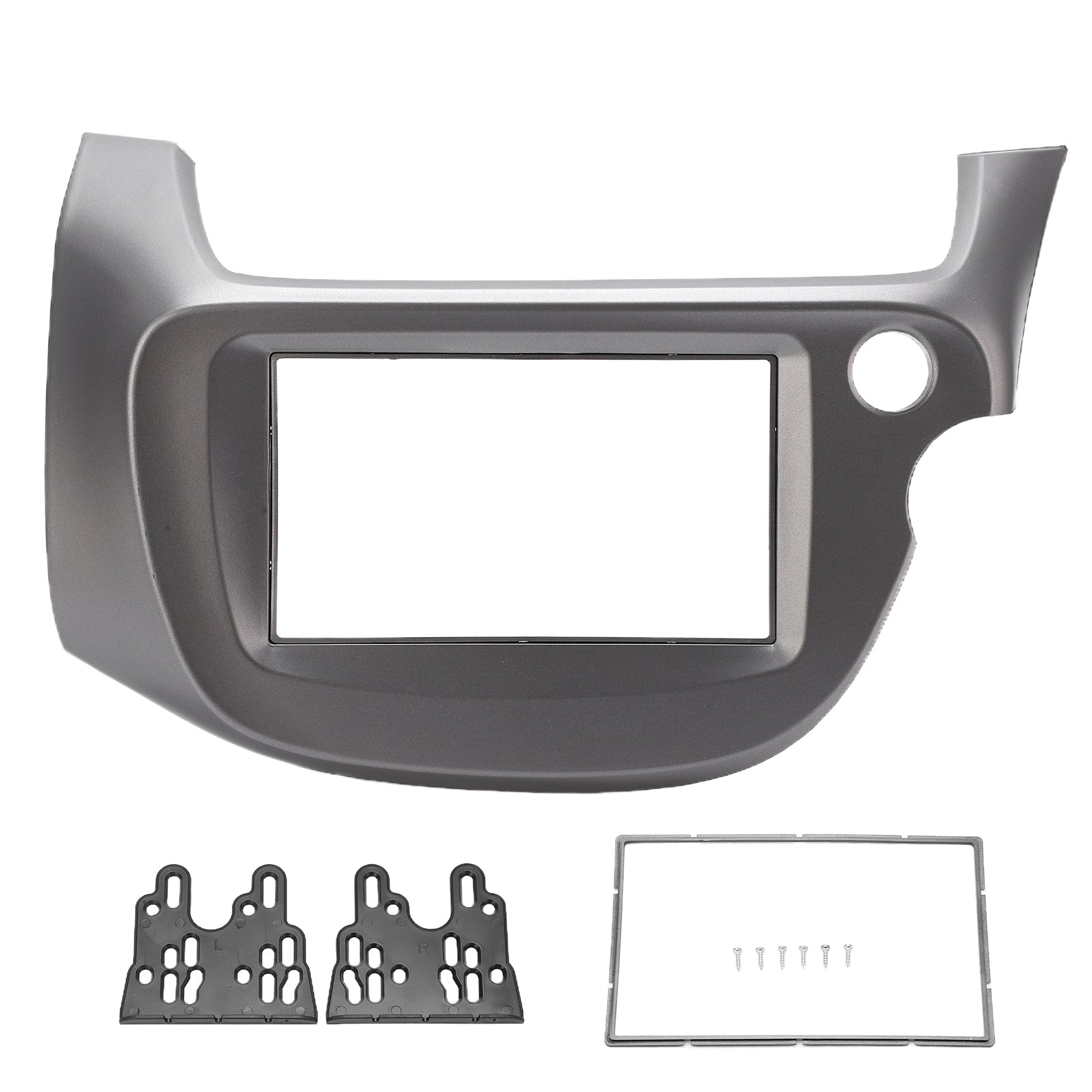 2 DIN ABS Center Console CD Trim Panel Cover Car Adaptations Replacement for Fit Jazz 2008‑2013