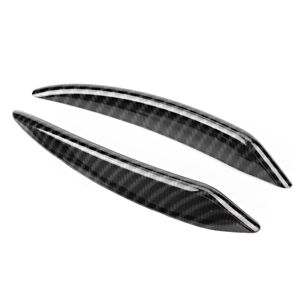 2Pcs Carbon Fiber Texture Front Bumper Wind Knife Spoiler Decoration Strips Fit for Jeep Wrangler 2007-2017S