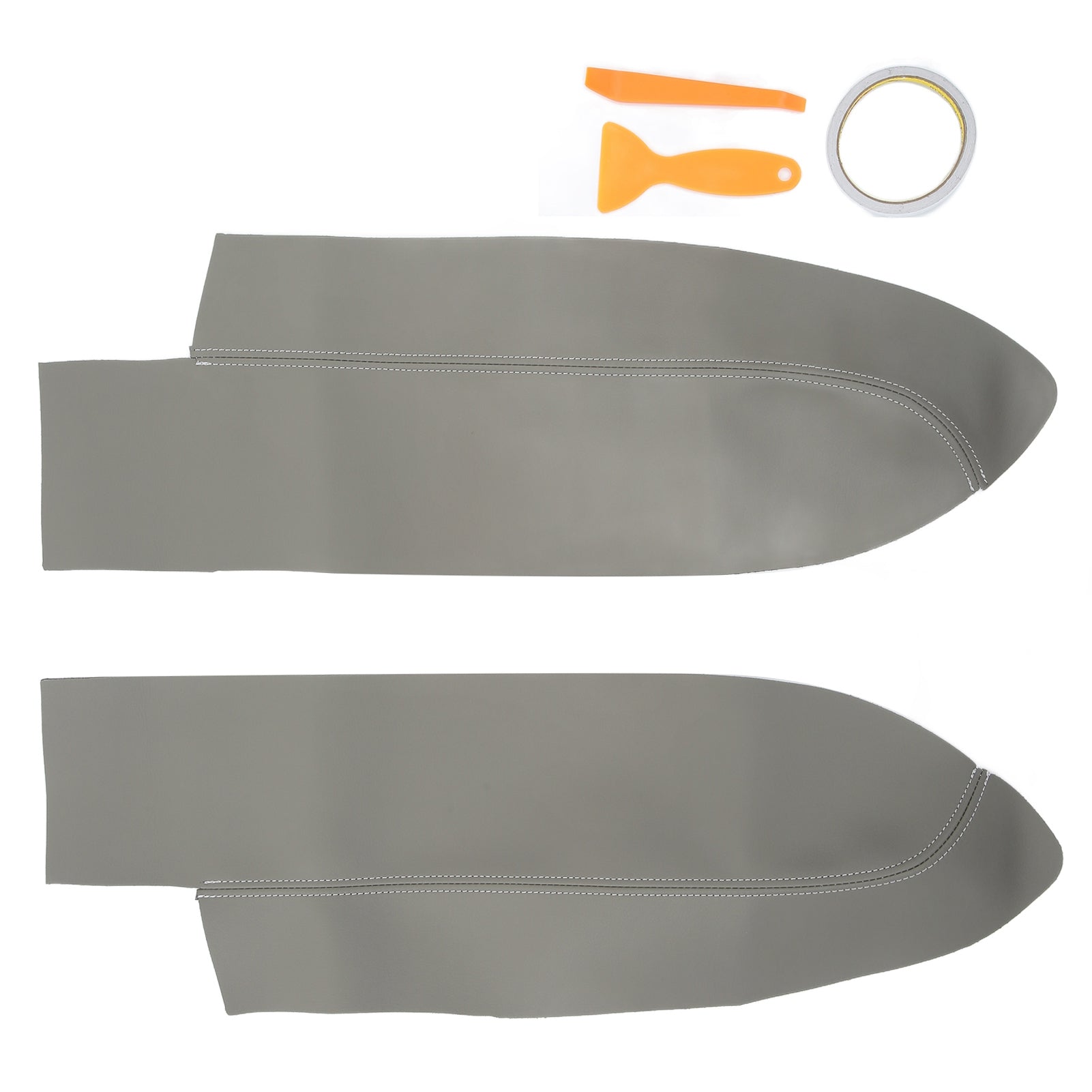 1 Pair Front Door Panel Armrest Cover Microfiber Leather Car Interior Accessories Replacement for CRV 2007‑2011Grey