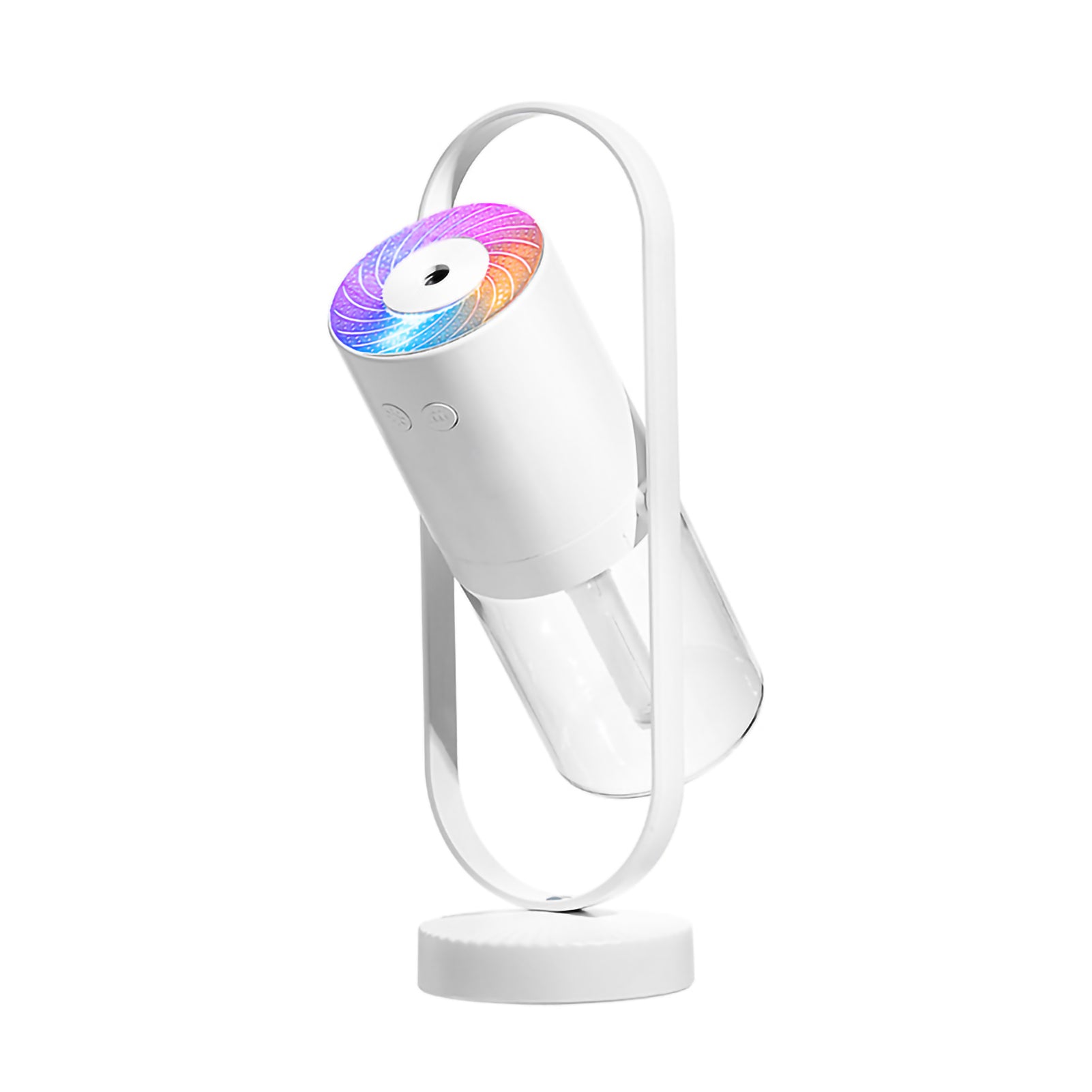 Wireless Humidifier 360 Degree Rotary Fine Mist Low Noise USB Charging with Projector Light for Home Car Office White