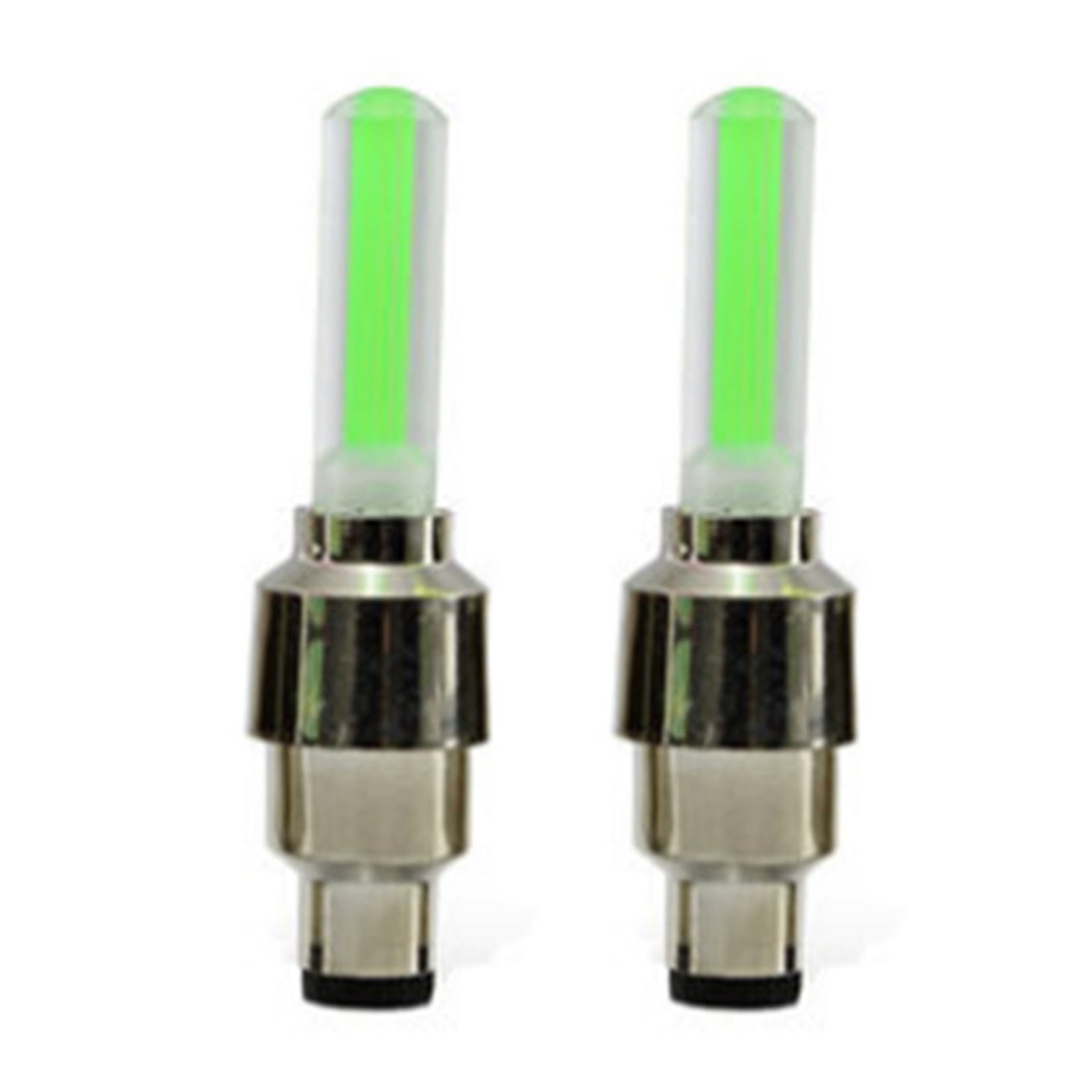 2PCS Motorcycle Wheel Light Tire Valve Stem Cap Lamp Night Riding Decoration Universal for Car Bike Bicycle Green
