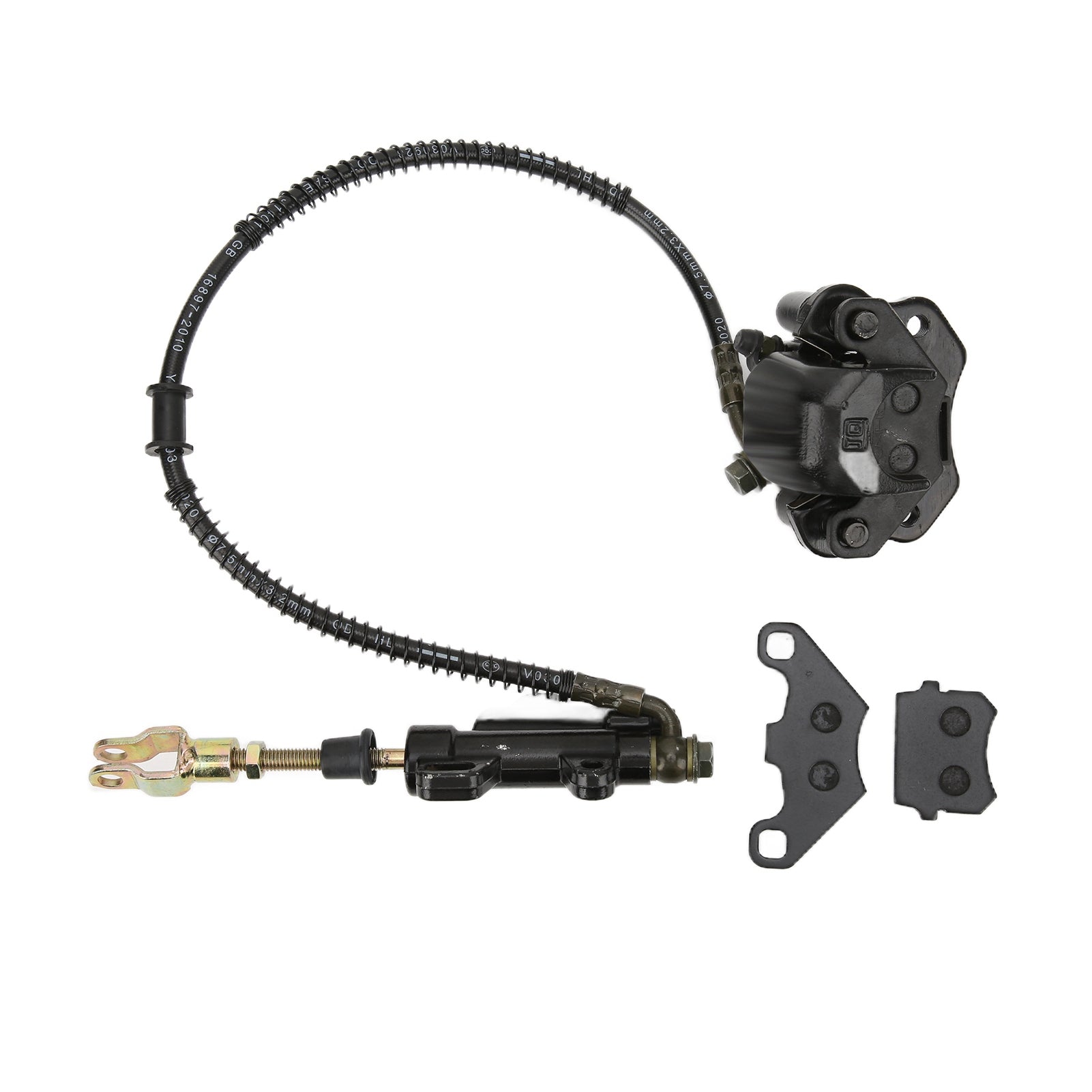 Rear Brake Master Cylinder Caliper Assembly with 2‑Brake Pad Replacement for Taotao Boulder B1 50‑125cc ATV