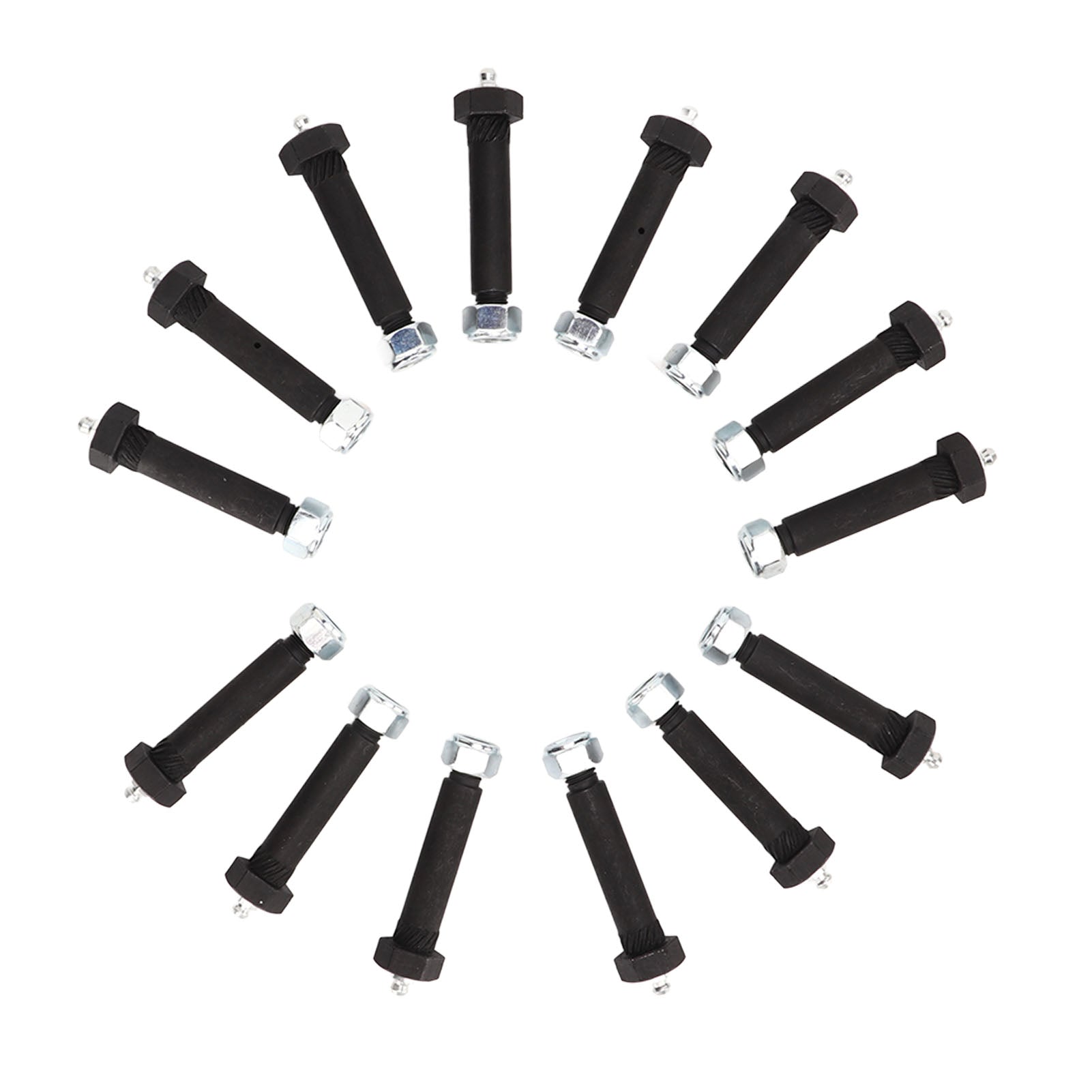 14pcs Greaseable Spring Bolt with Locknut 9/16in OD 3in Length Carbon Steel Zinc Plated for Trailer