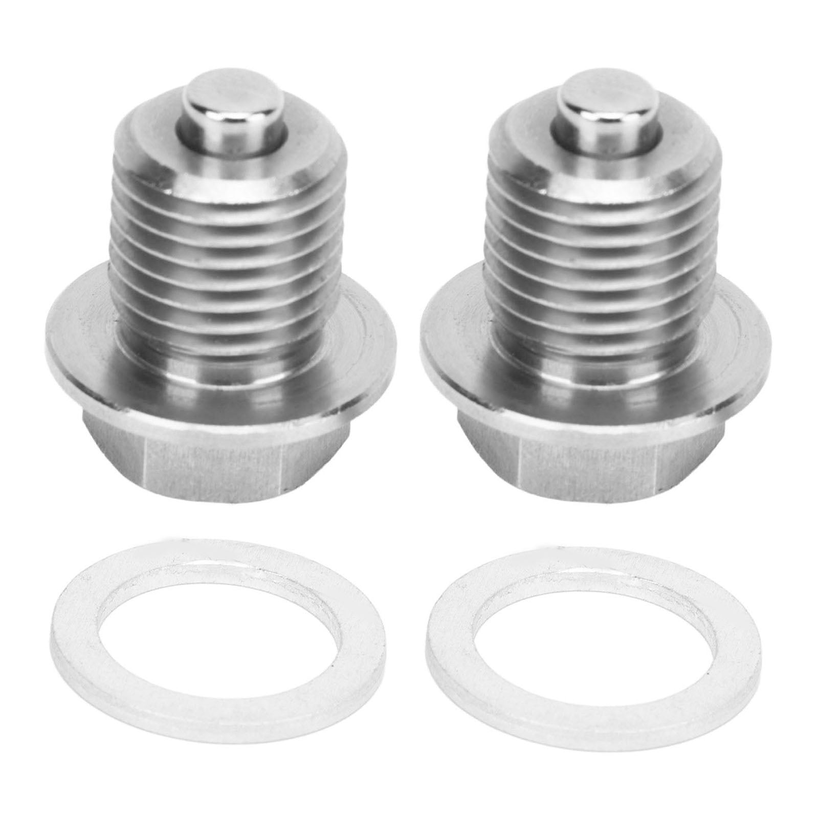 1 Pair Magnetic Oil Drain Plug M14x1.5 Stainless Steel Part Replacement for Hyundai