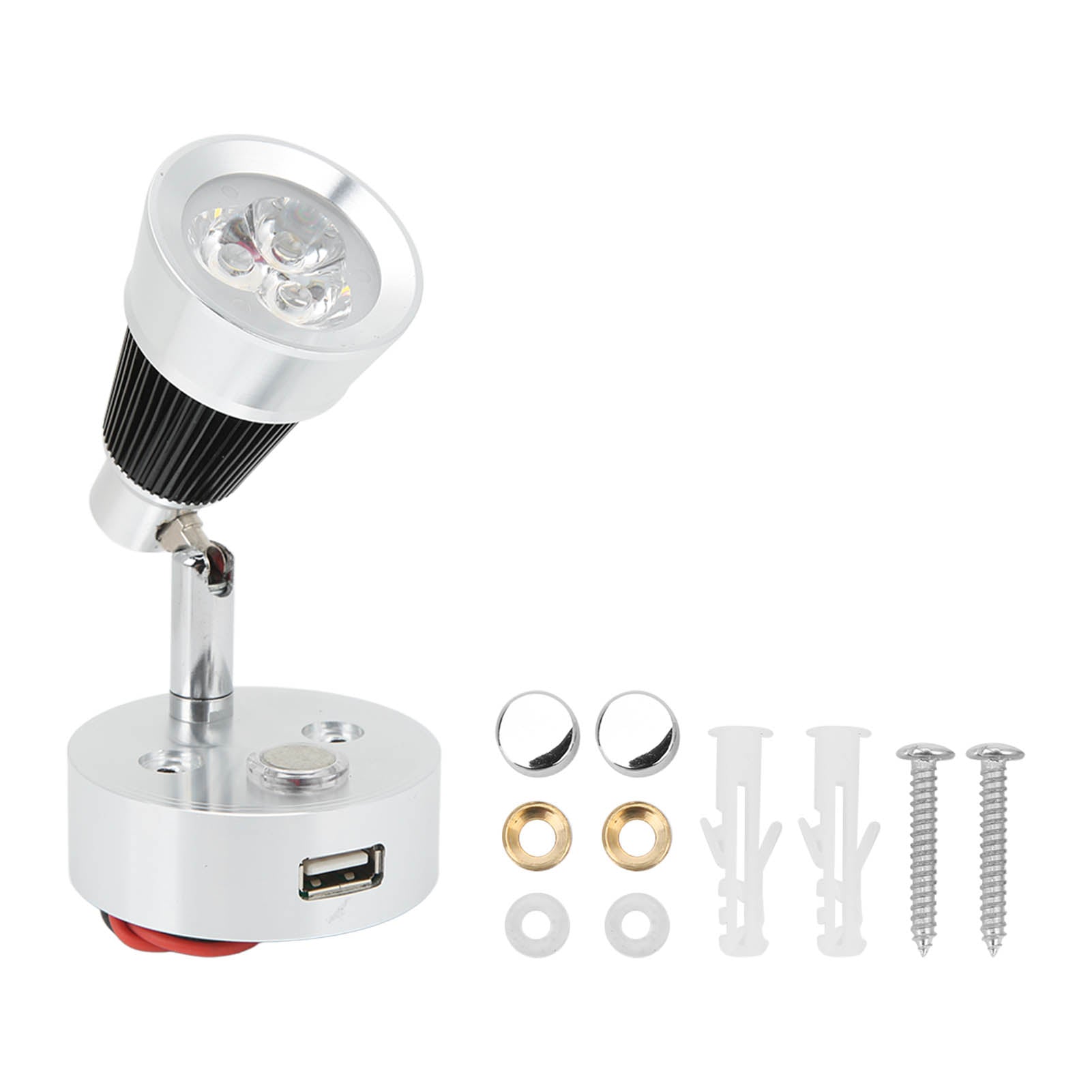 LED RV Reading Light 10‑30V 3W 90° Rotatable Adjustable with Switch for Bedroom Cabin Truck Trailer Boat Yacht Warm White Light