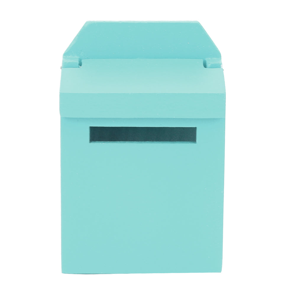1:12 Mini Doll House Decoration Villa Accessories Colored Wood Mailbox Flipable MailboxGreen