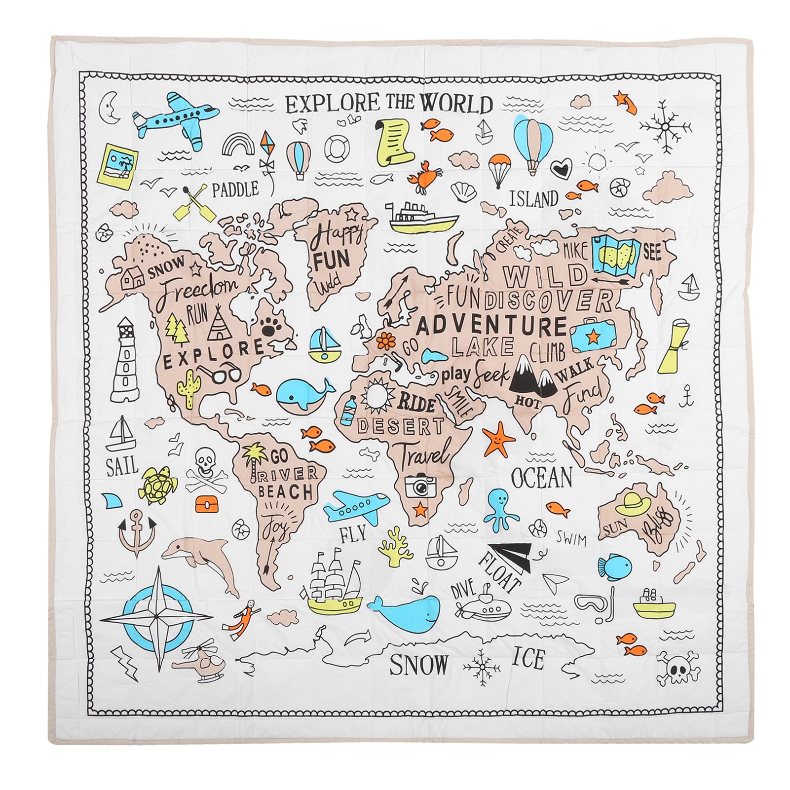 Baby Play Mat Soft Double Sides Baby Kid Crawling Game Adventure Mat for Toddler