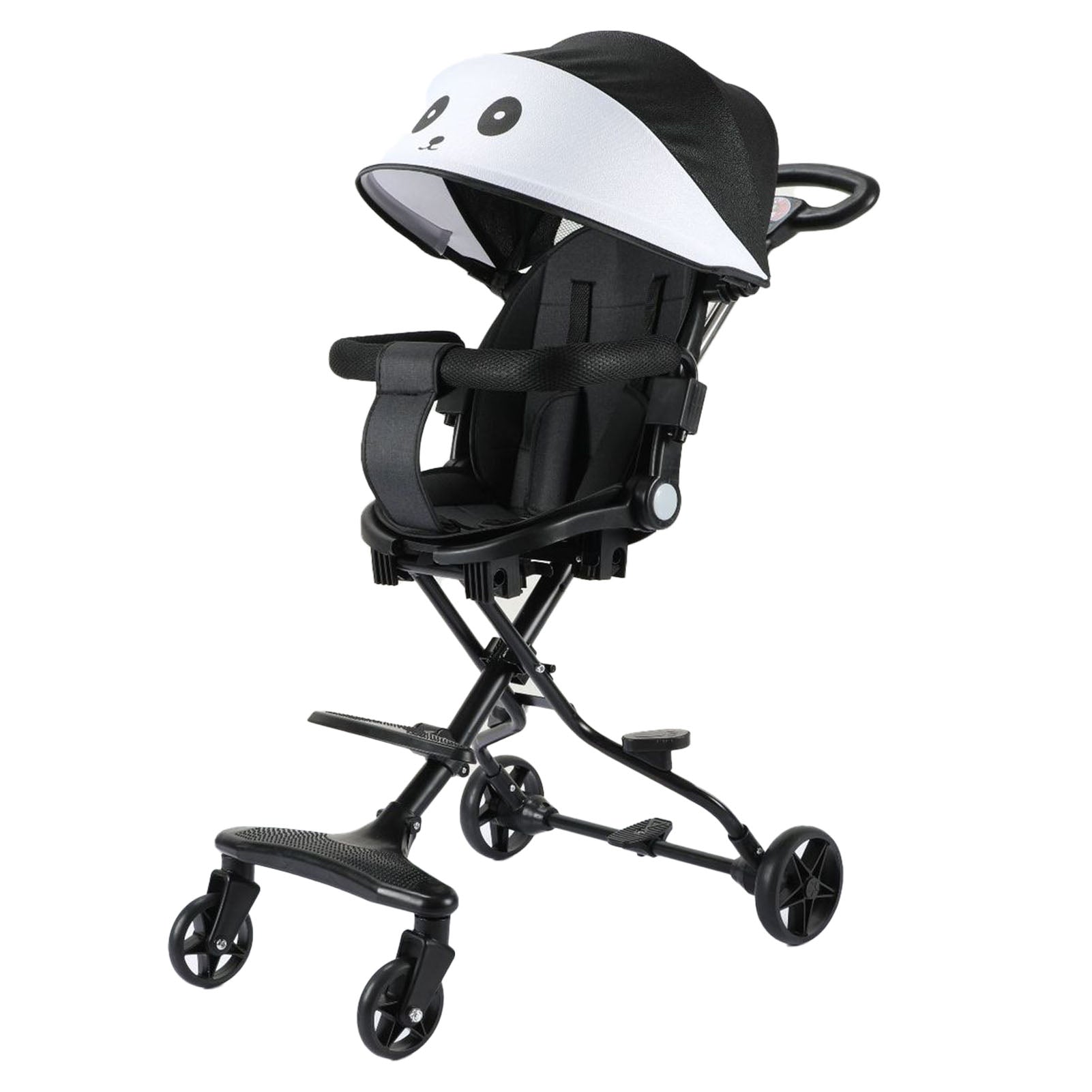 Baby Stroller Foldable Lightweight Newborn Stroller with Sunshade Roof Universal Front Wheel for Outdoor Smiling Face
