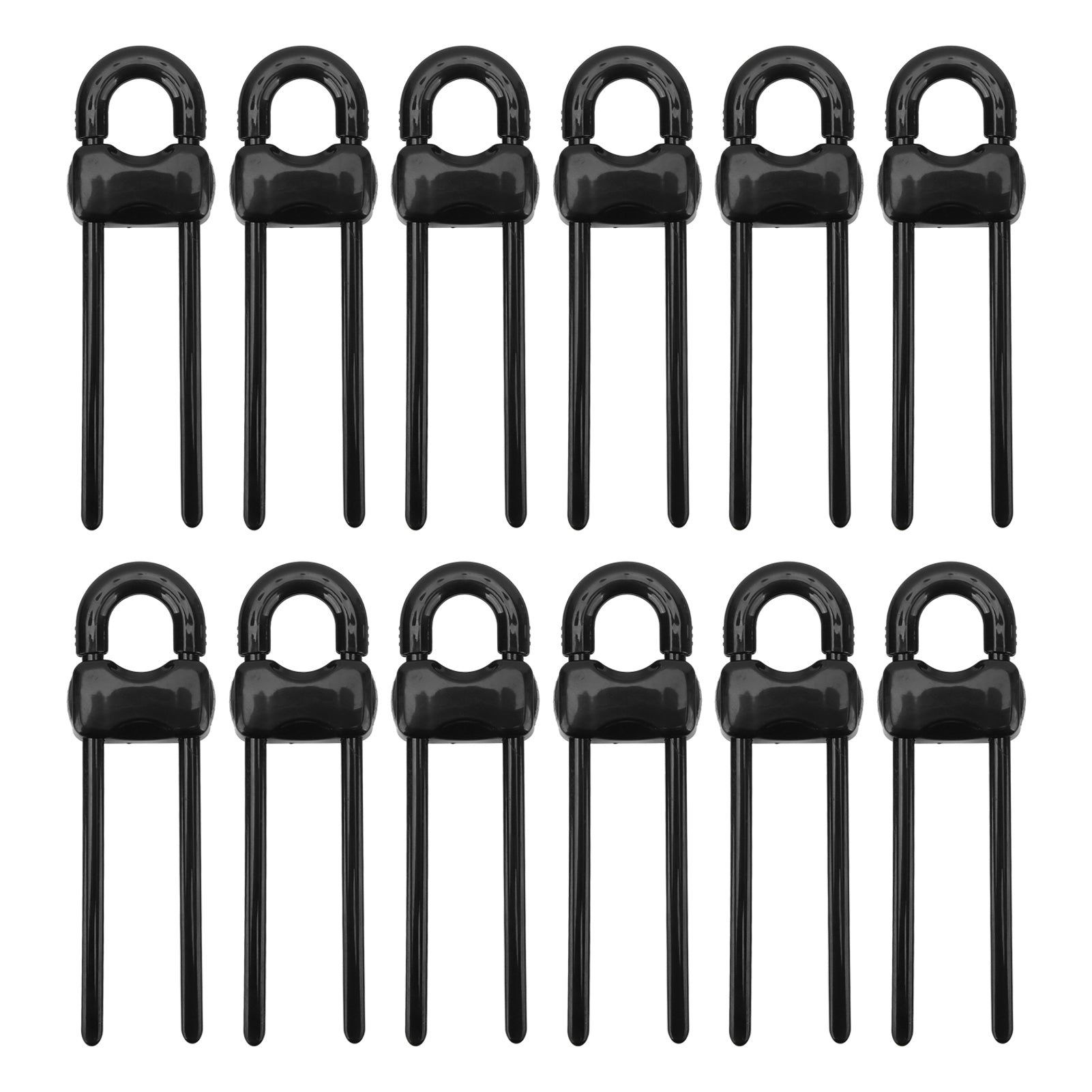 12PCS U Shaped Child Locks Safety Cabinet Childproof Latches for Storage Door Drawer Window Black