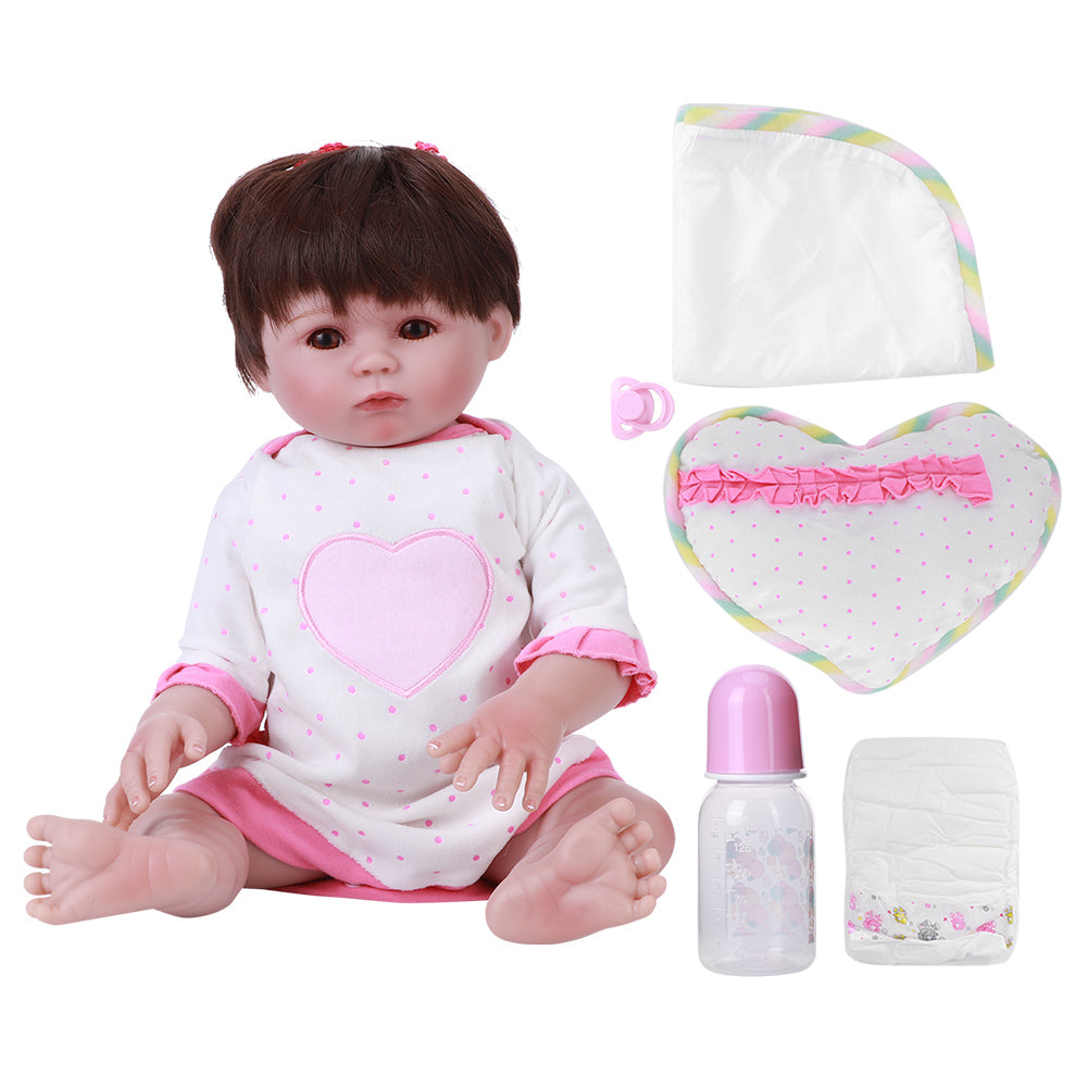 Silicone Baby Doll Lifelike Baby Doll Toy Simulation Toy Children Girls Birthday Gift 47cm47cm