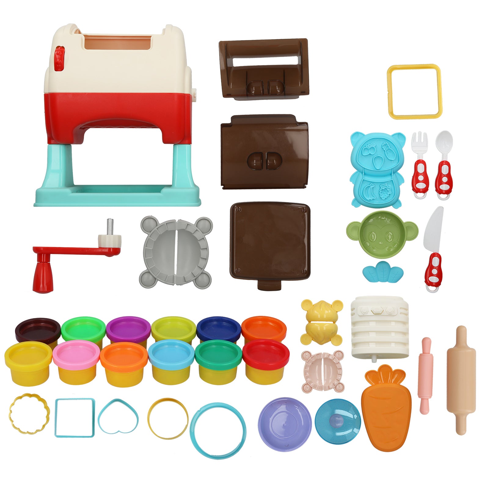 Color Noodle Maker Toys Set Children DIY Kid Early Education Puzzle Birthday Gift12 Cans of Colored Clay