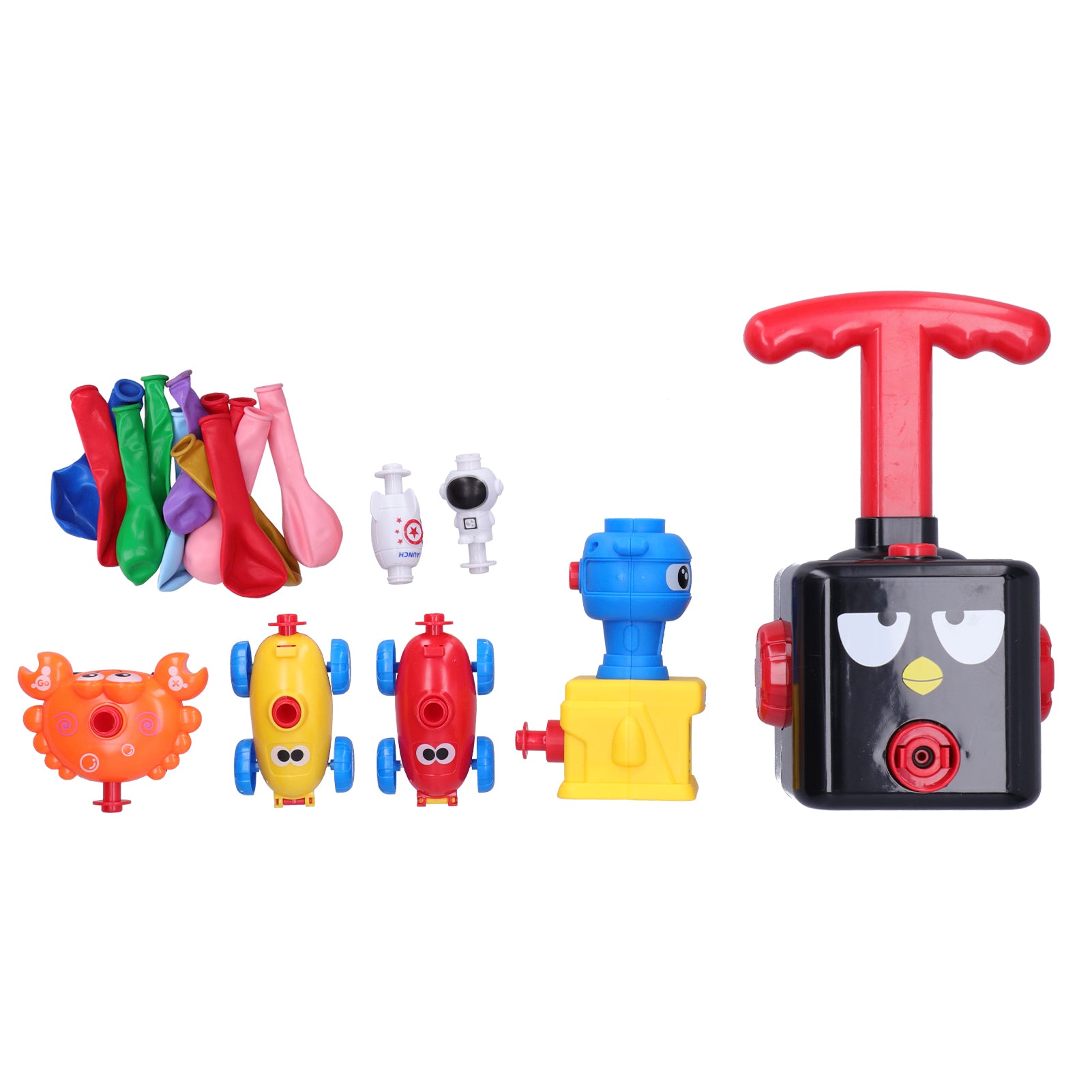 Children Cartoon Inertia Air Power Balloon Car Balloon Launcher Educational Science Experiment ToyBlack