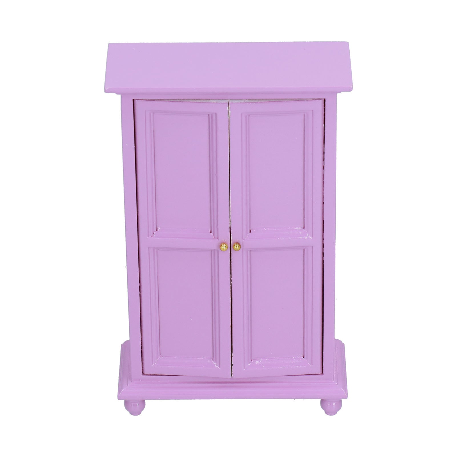 1/12 Scale Miniature Dollhouse Wardrobe Wooden Miniature Wardrobe Toy Doll Wardrobe Model Purple