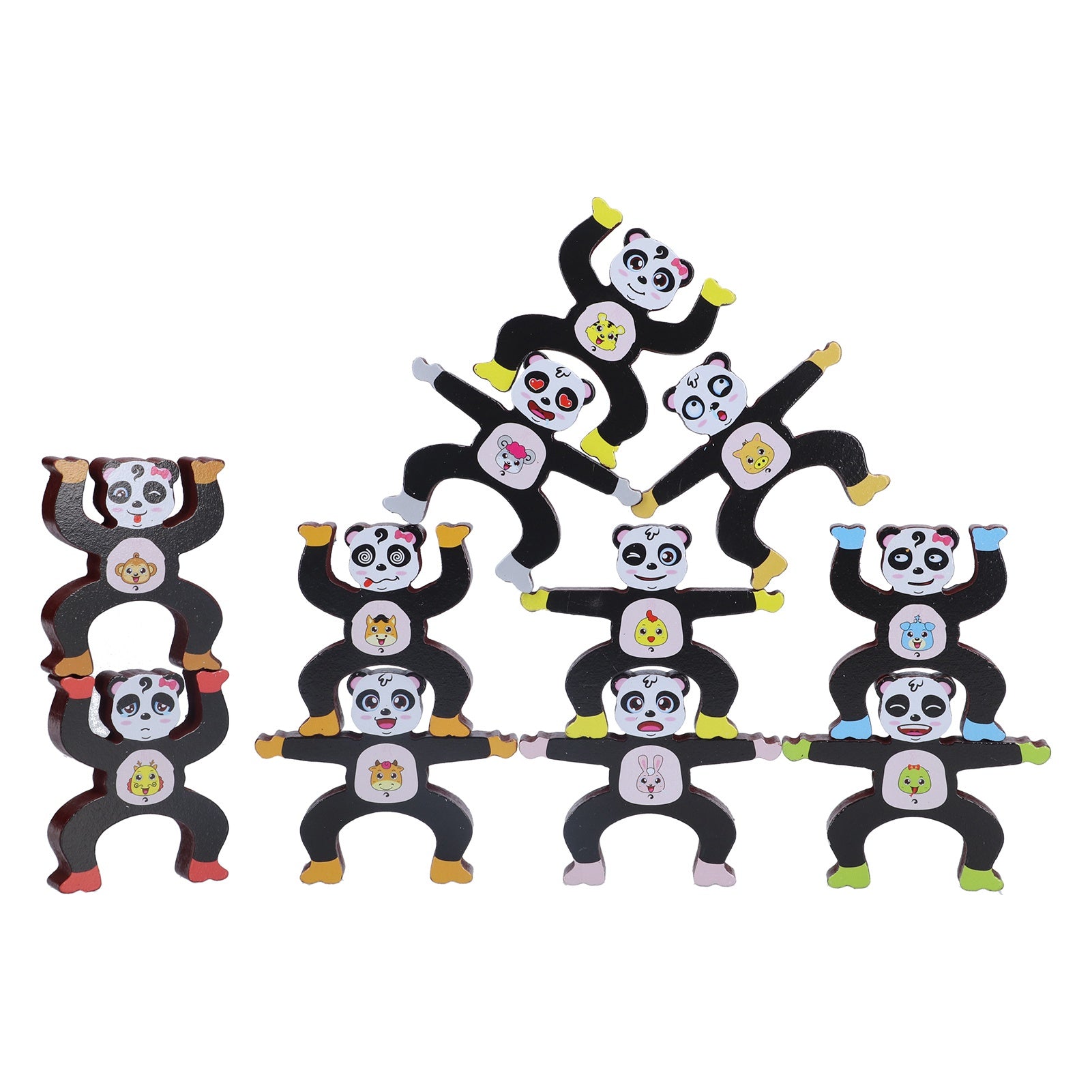 Wooden Stacking Games Toddler Children Interlock Balancing Blocks Educational ToyPanda