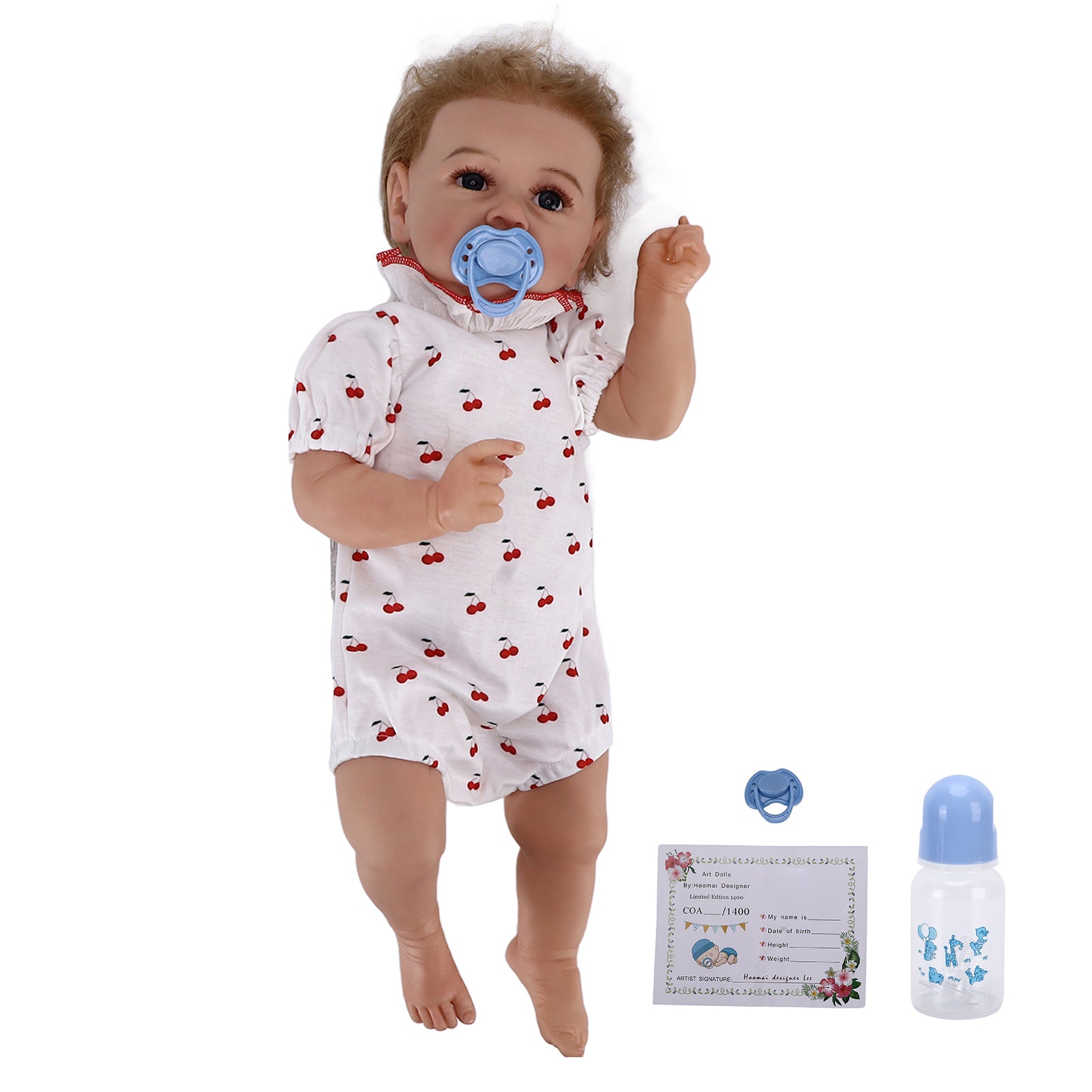 22inch Lifelike Reborn Baby Girls Delicate Facial Details Movable Limbs Soft Vinyl Baby Doll Toys