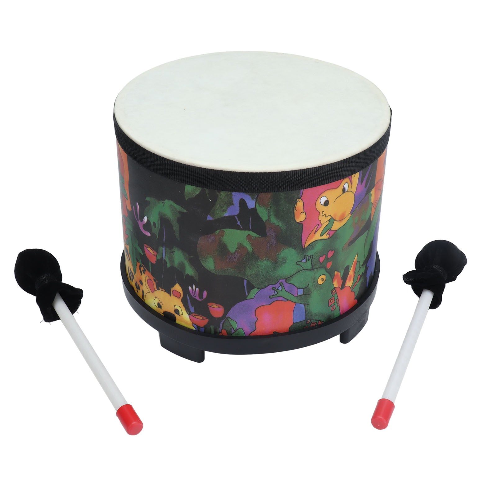 8 Inch Floor Tom Drum Cute Excellent Sound Music Instrument Drum with 2 Mallets for Children