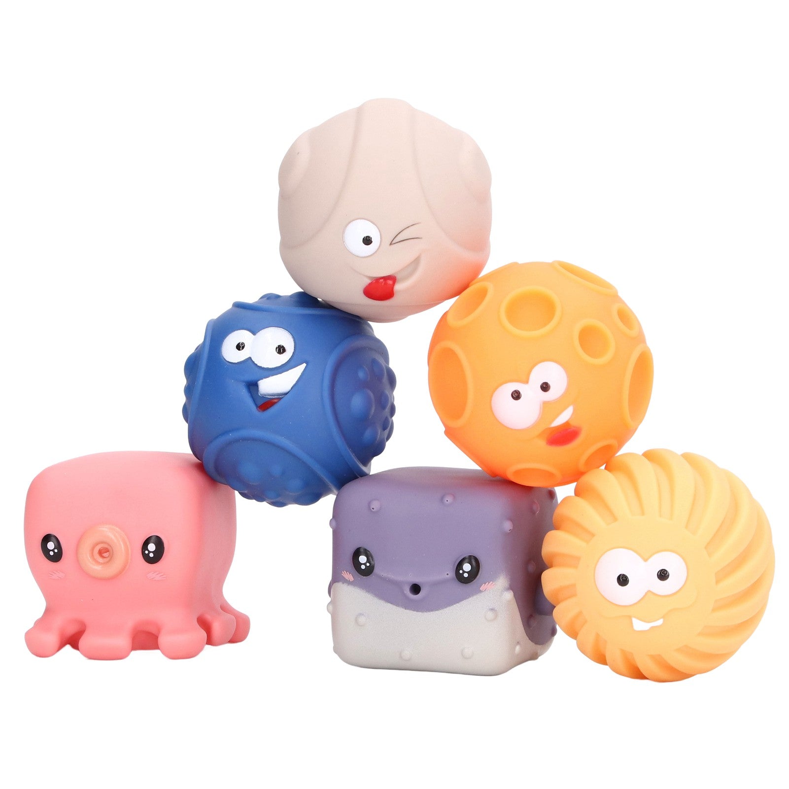 Cartoon Pattern Soft Stacking Building Blocks Lovely Soft Building Blocks Sensory Toys