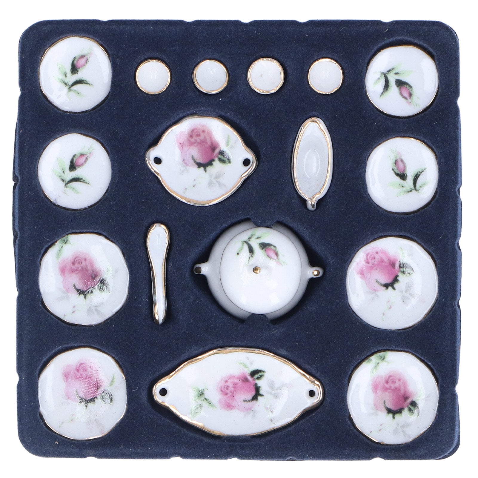 1:12 Dollhouse Miniature Porcelain Tea Cup Set Exquisite Decorative Dollhouse Kitchen Accessories