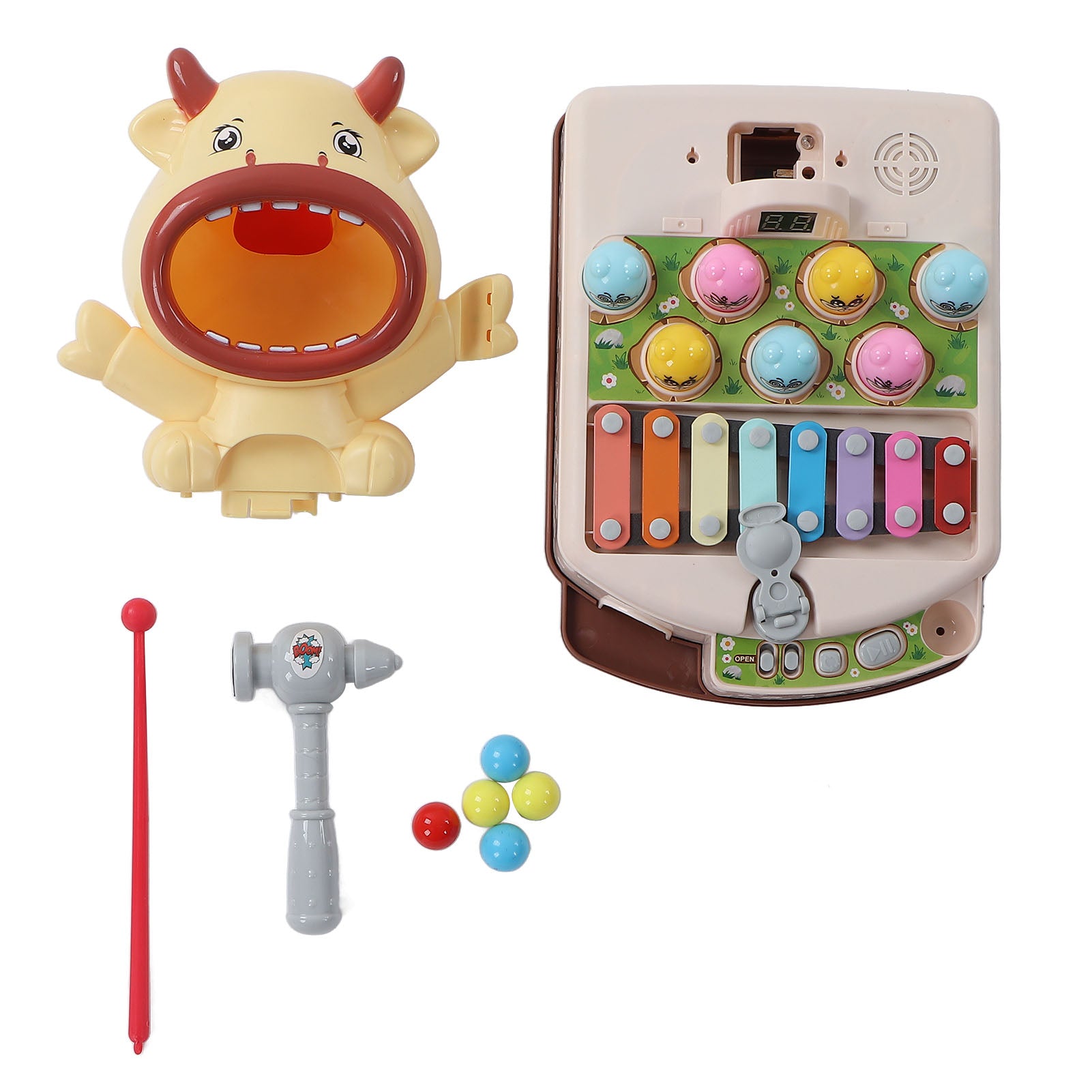 3 In 1 Mole Game Toddler Toys Interactive Game for Hammering Pounding Musical Target Shooting Early Educational Toy