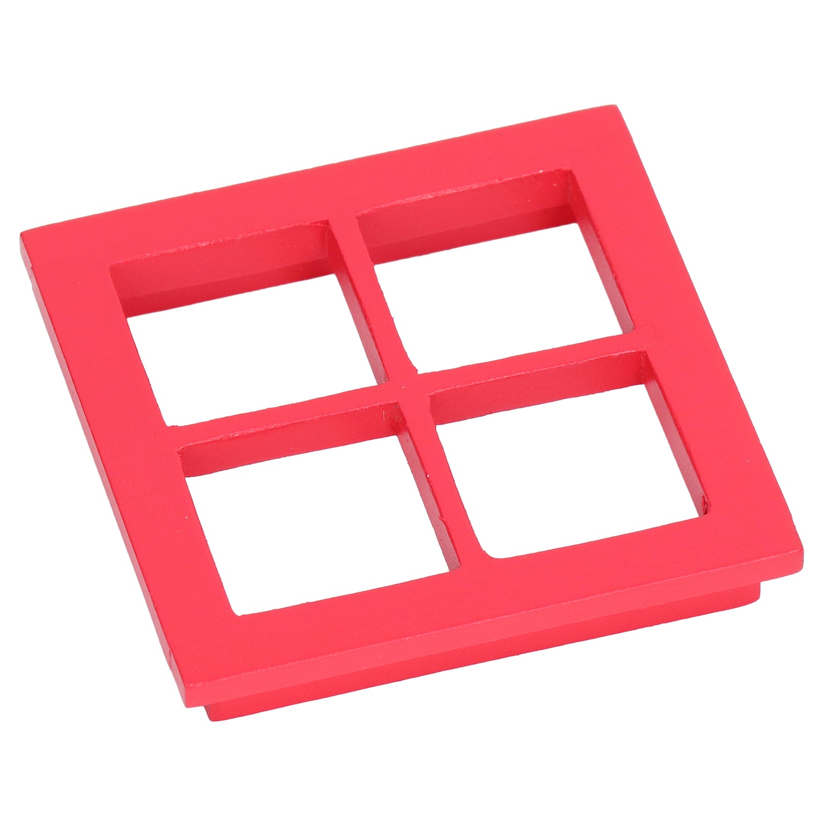 Dollhouse Window 4 Panes Miniature 1:12 Dollhouse Wooden Window Accessories for Ages 7 and UpRed