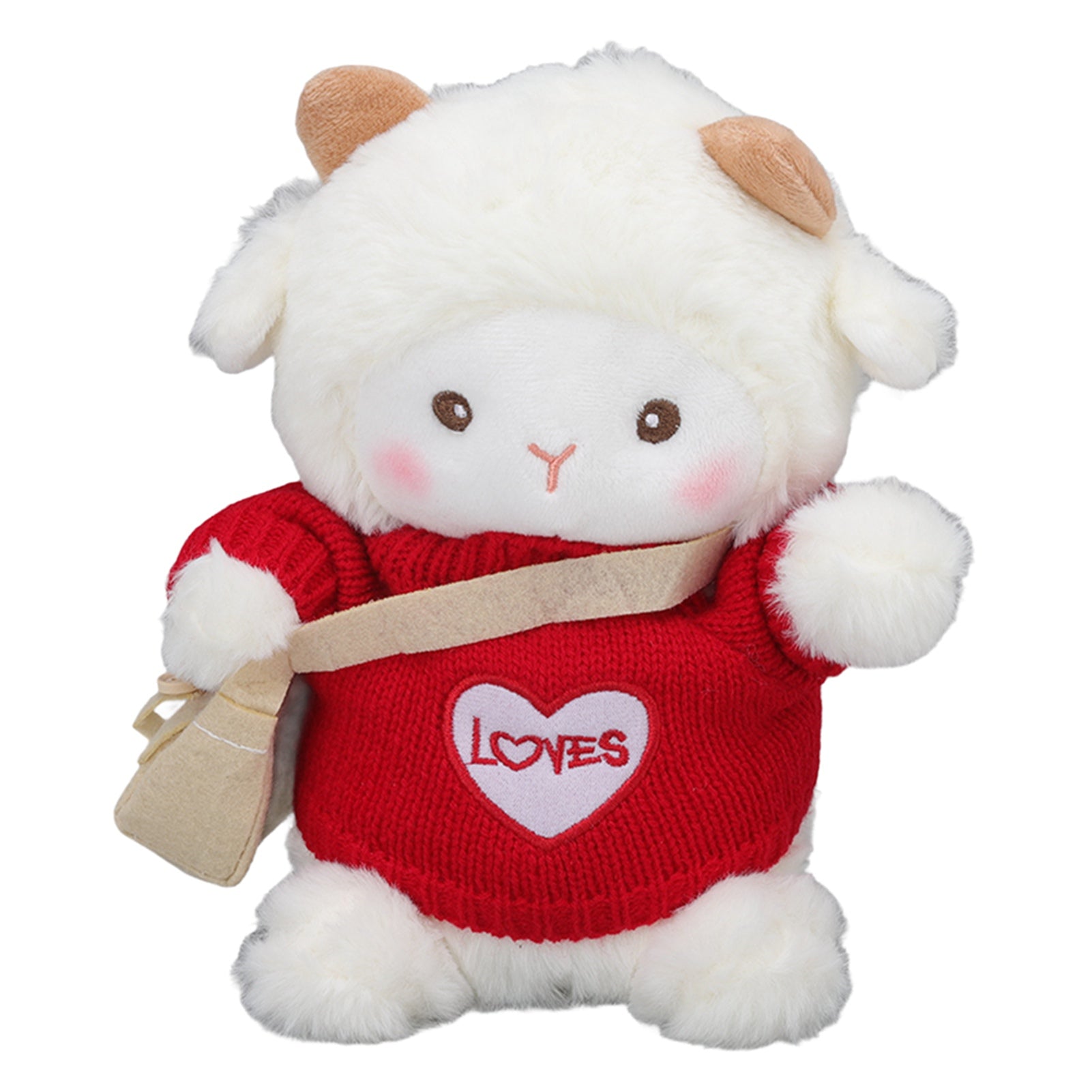 Sheep Stuffed Animal Cute Look Soft Skin Friendly Fabric Sheep Plush Toy Cute Plush Toy for Kids for Bedroom Office Red