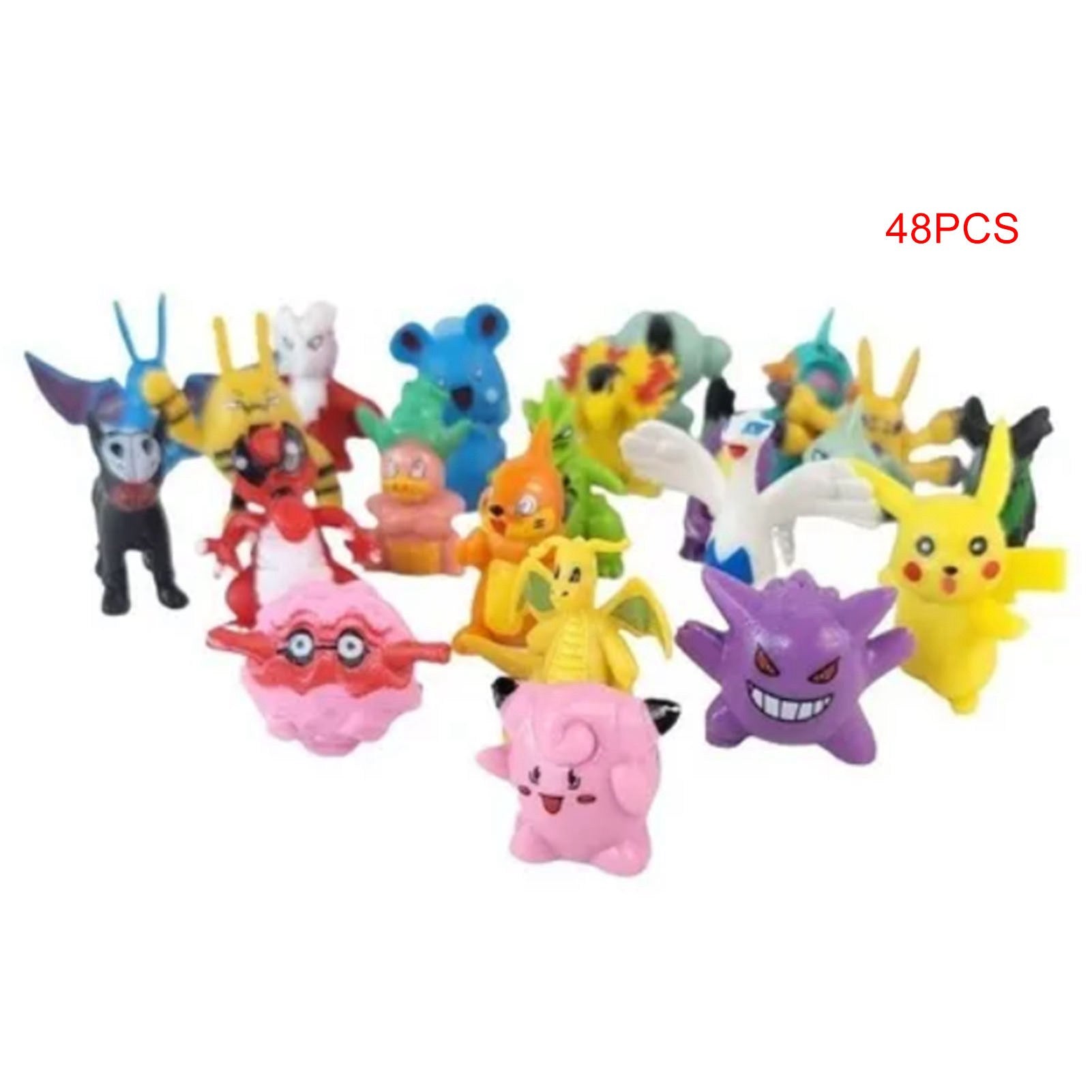 48Pcs Action Figure Model Toy Cute Exquisite Compact Decorative Cartoon Character Model Ornament