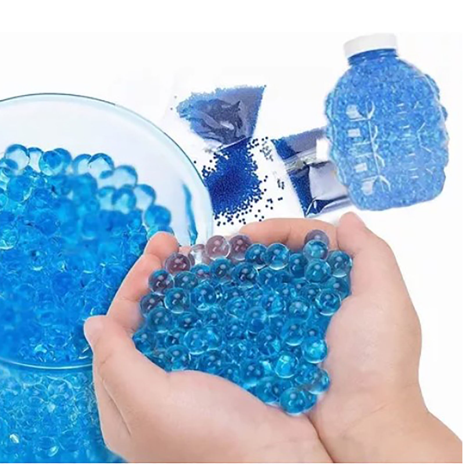 50,000 Pieces Gel Blaster Ammo 7‑8mm Blue Gel Balls Eco Friendly Gel Water Beads for Kids Game Toy