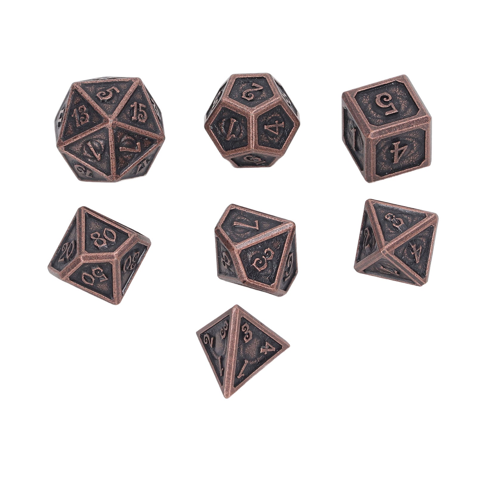 7pcs Rolling Dice Set Metal Role Playing Polyhedral Color Beautiful Dices Toy for Teaching Type A