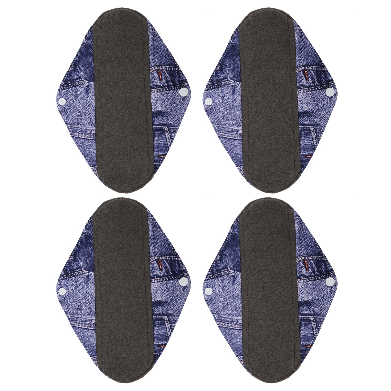 4Pcs Bamboo Charcoal Cloth Sanitary Pads Reusable Washable Menstrual Pad Towel for WomenY01