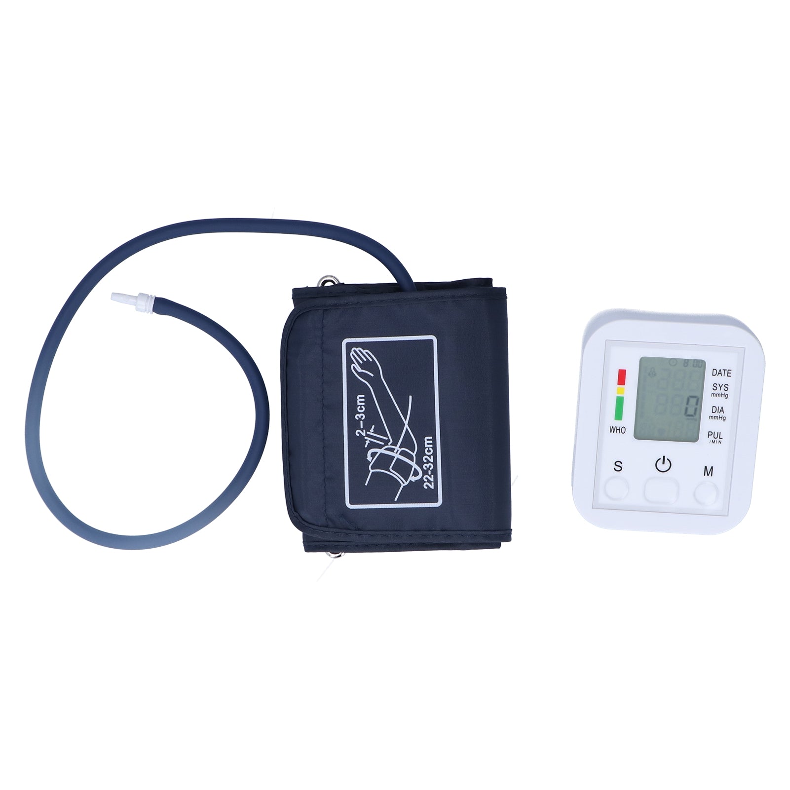Portable Blood Pressure Monitor Arm Band Type Electronic Mini Household Blood Pressure MeterWhite