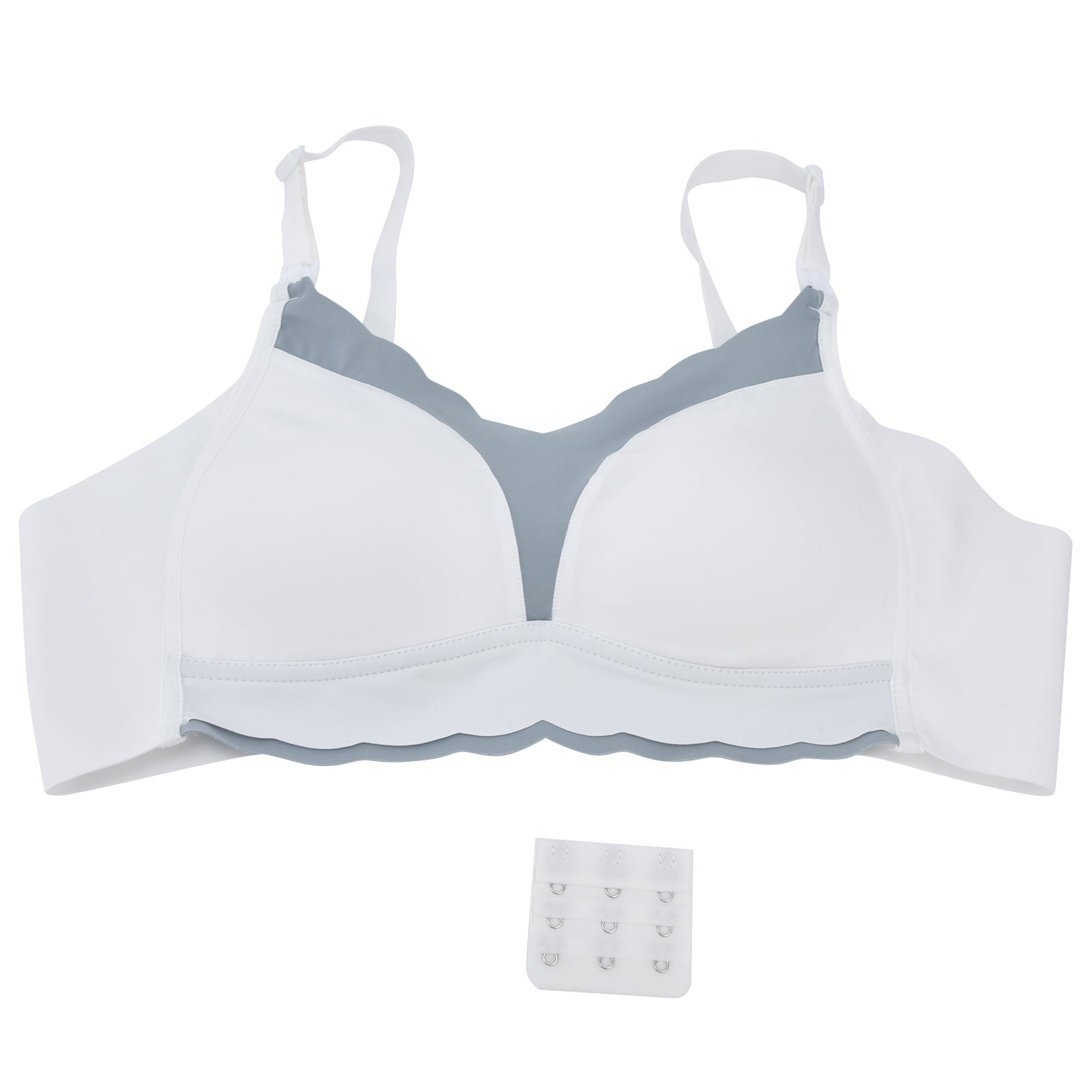 Wireless Nursing Bra Seamless Breastfeeding Light Maternity Bra with Extenders ClipsWhite 42/95BCD