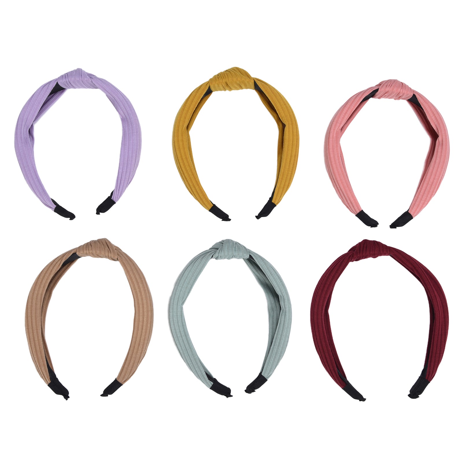 6pcs Wide Headband Simple Cute Fashion Knot Elastic Hair Band for Women and Girls