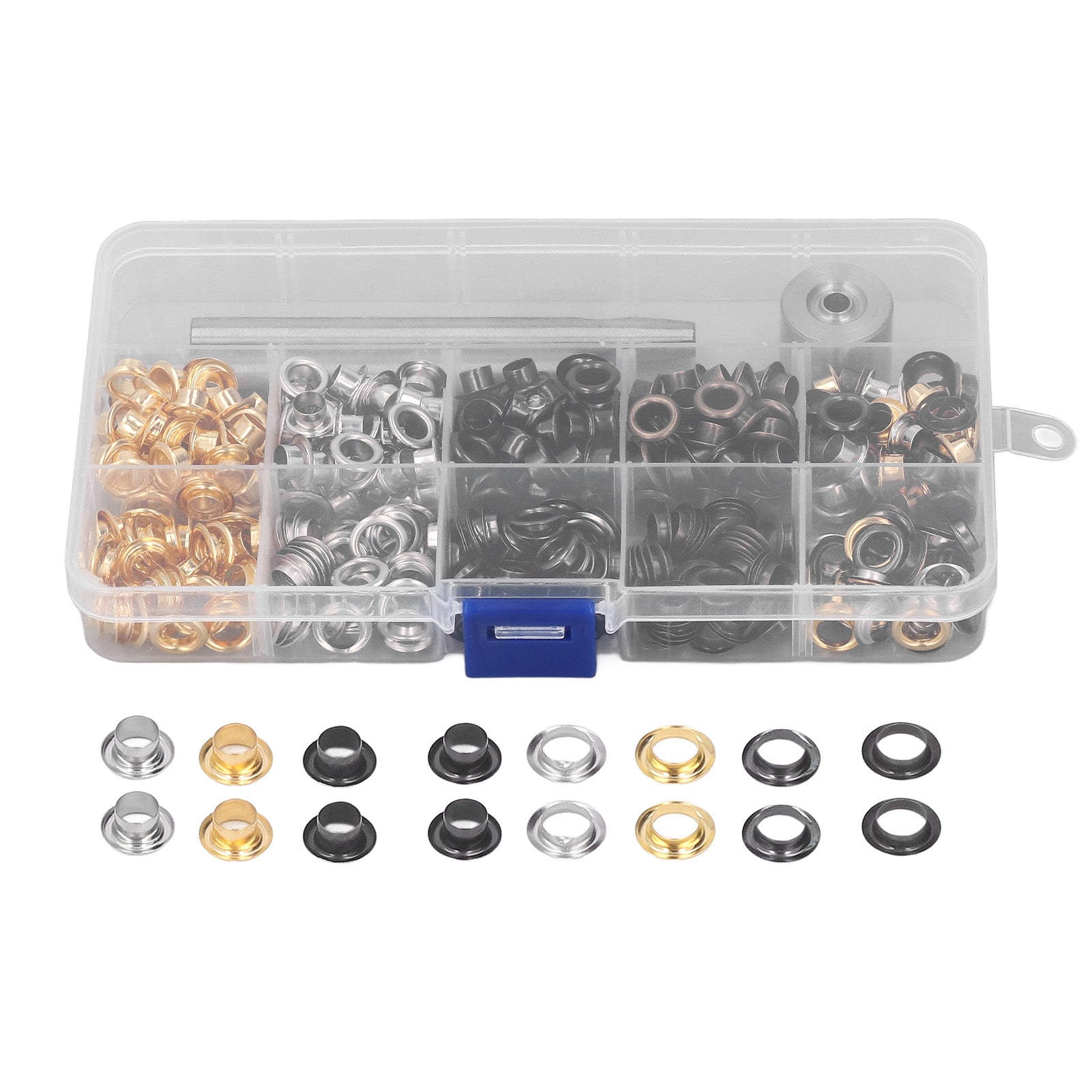 Grommet Eyelet Kit 1/4 with 400 Metal Eyelets 4 Colors Rust Prevention Leather Eyelet Kit Eyelet Kit for Shoes Denim