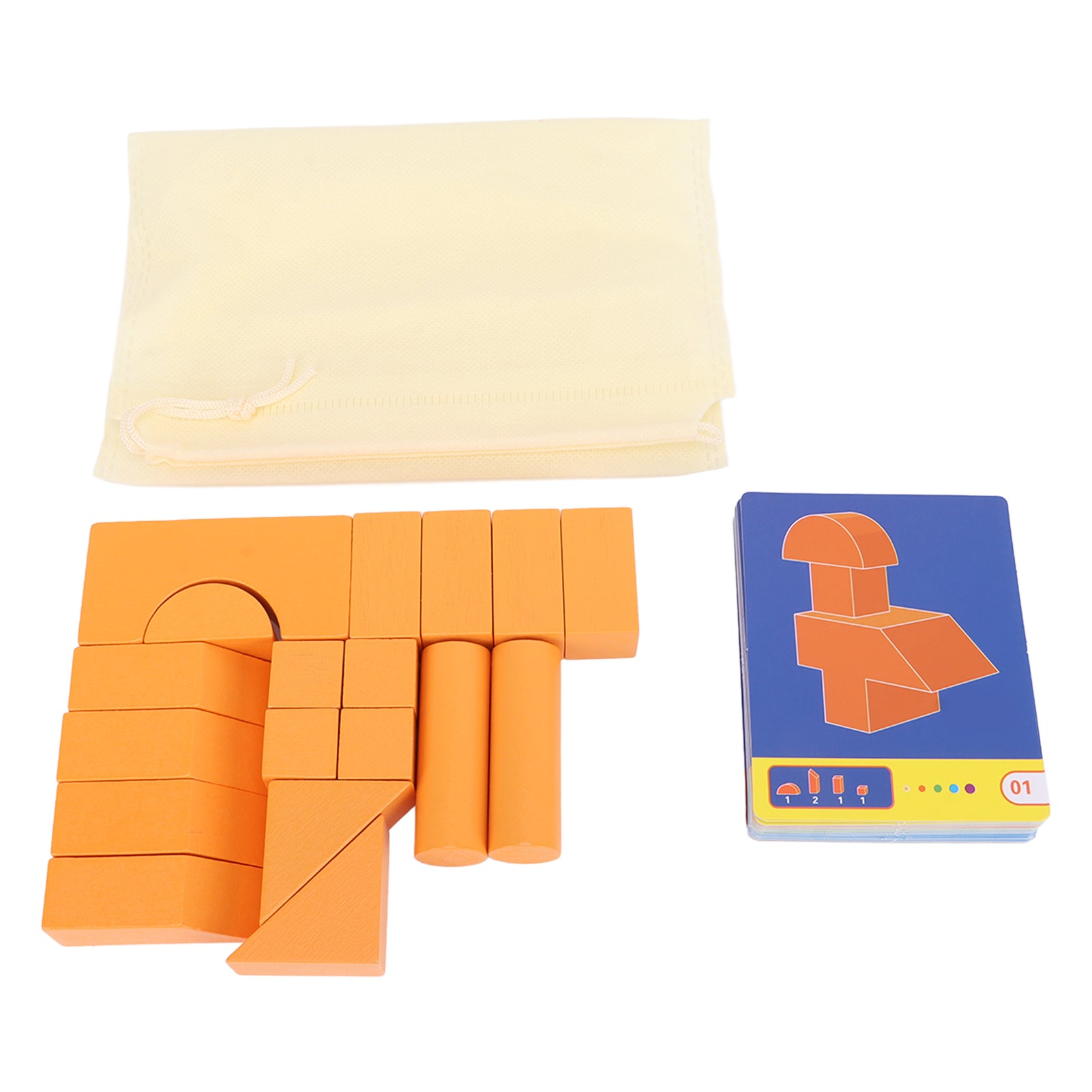 Wooden Stacking Blocks Children Safe Funny Interactive Building Block Educational Toy with Card Stacking Blocks