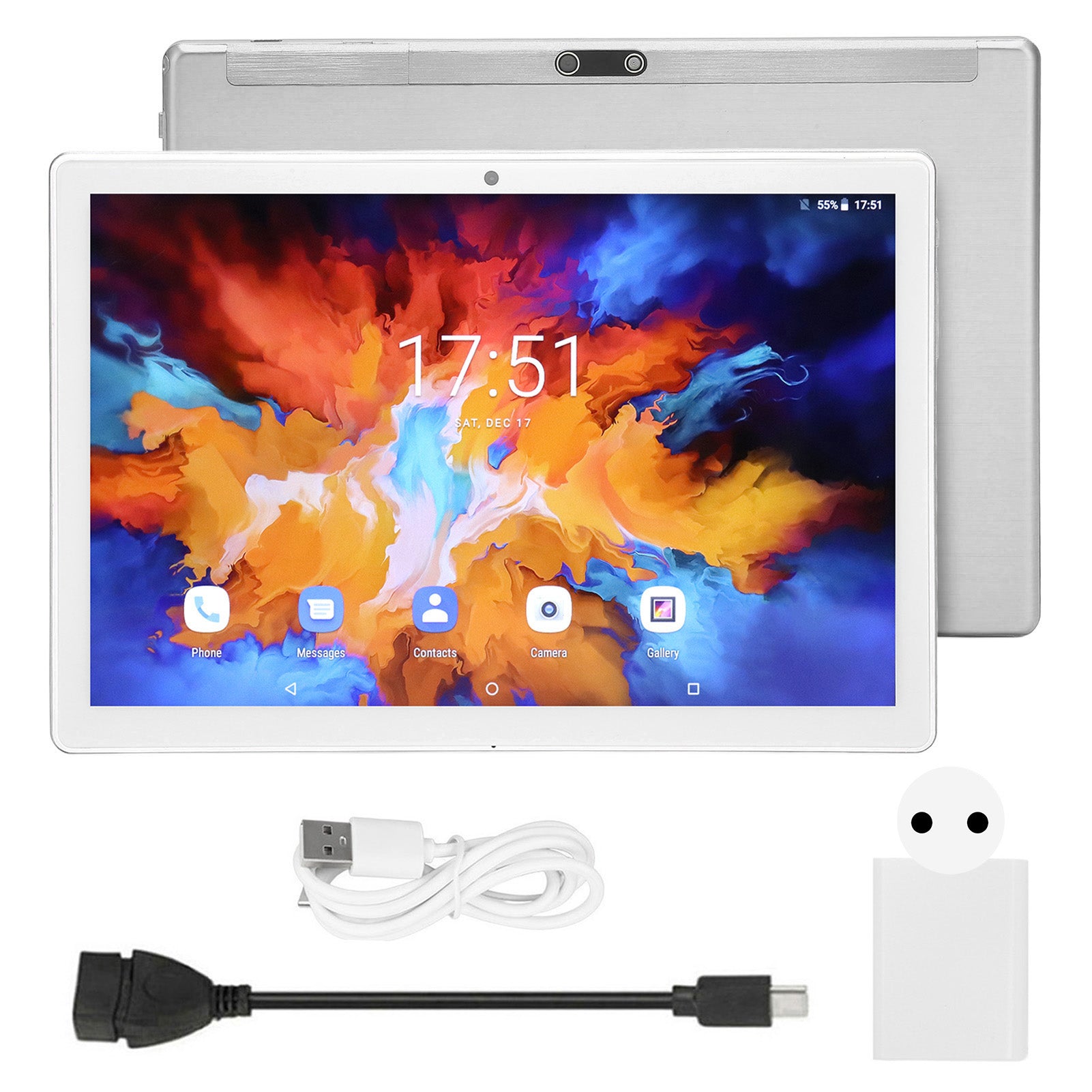 10.1 Inch Tablet FHD 8GB RAM 128GB ROM Quad Core Dual Camera 5G WiFi 6000mAh Office Tablet for Reading